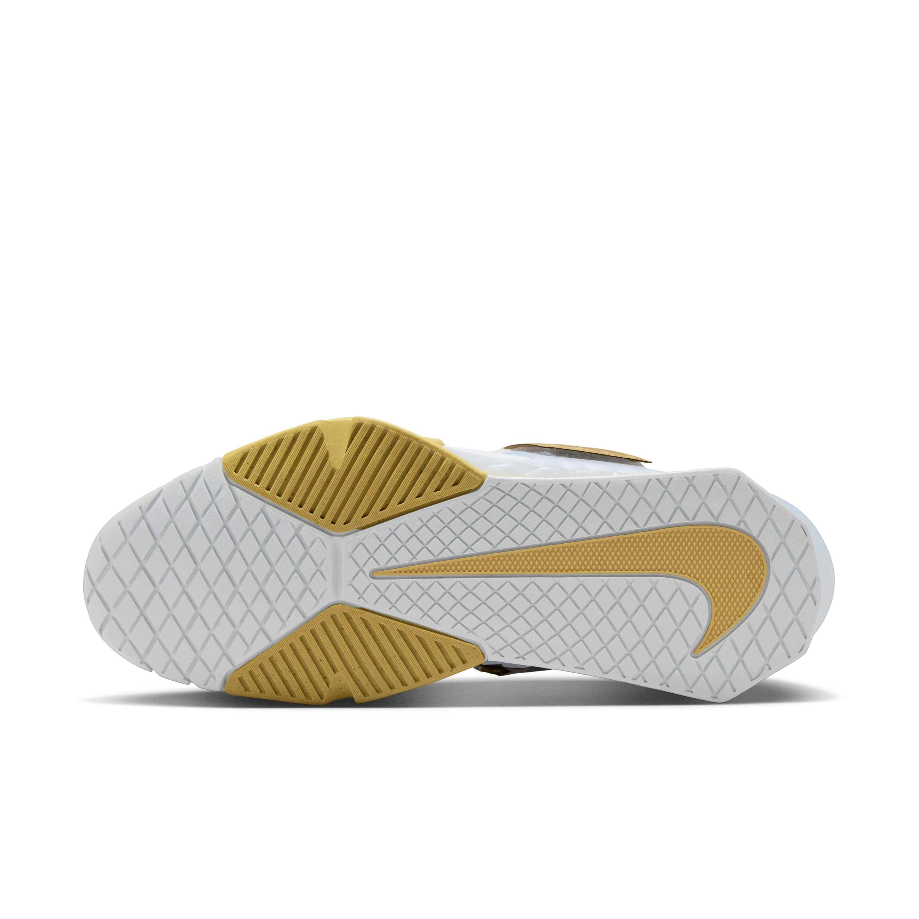 Nike Savaleos "White/Wolf Grey/Metallic Gold" Men's Weightlifting Shoe - WHITE/GREY/GOLD Thumbnail View 6