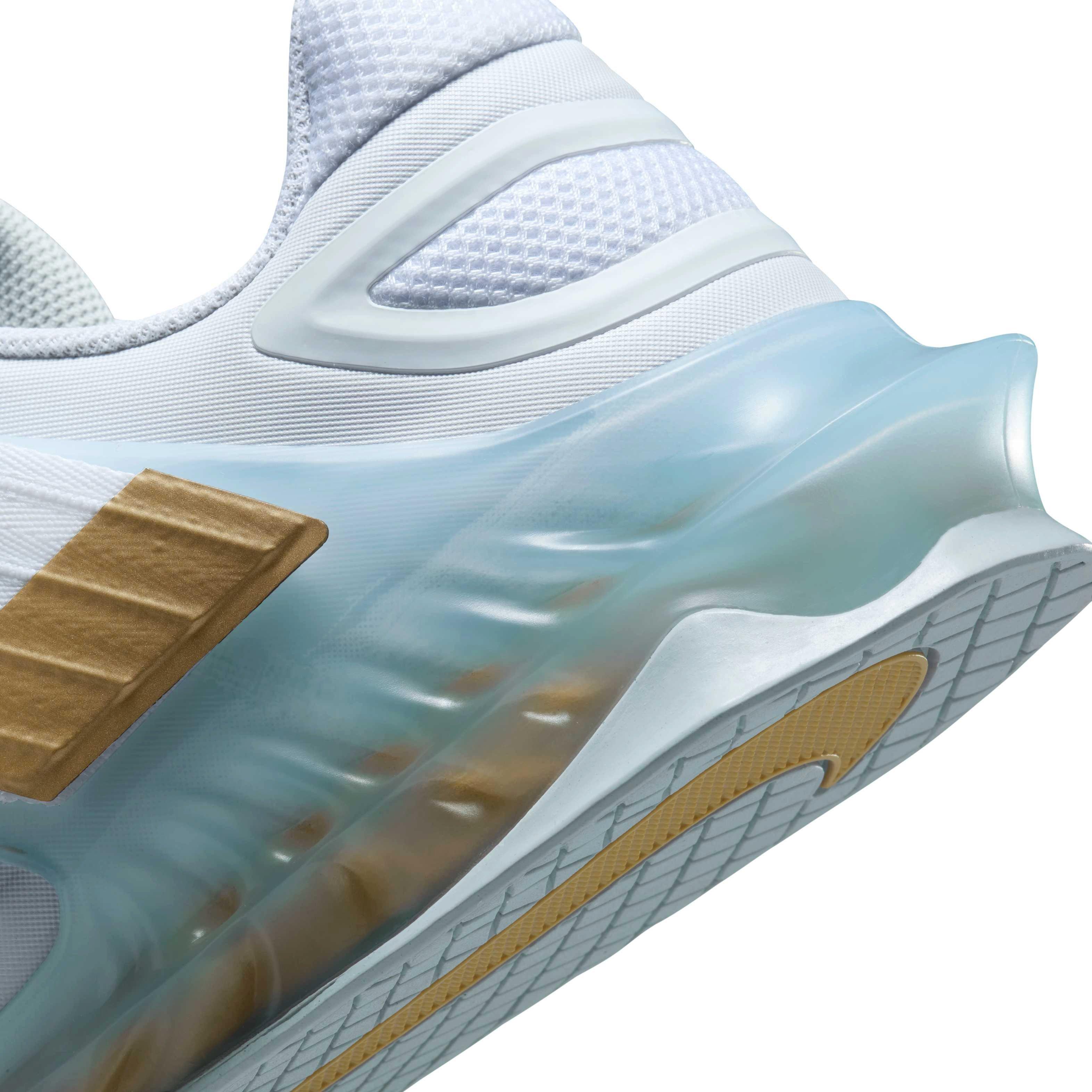 Nike Savaleos "White/Wolf Grey/Metallic Gold" Men's Weightlifting Shoe - WHITE/GREY/GOLD Thumbnail View 8