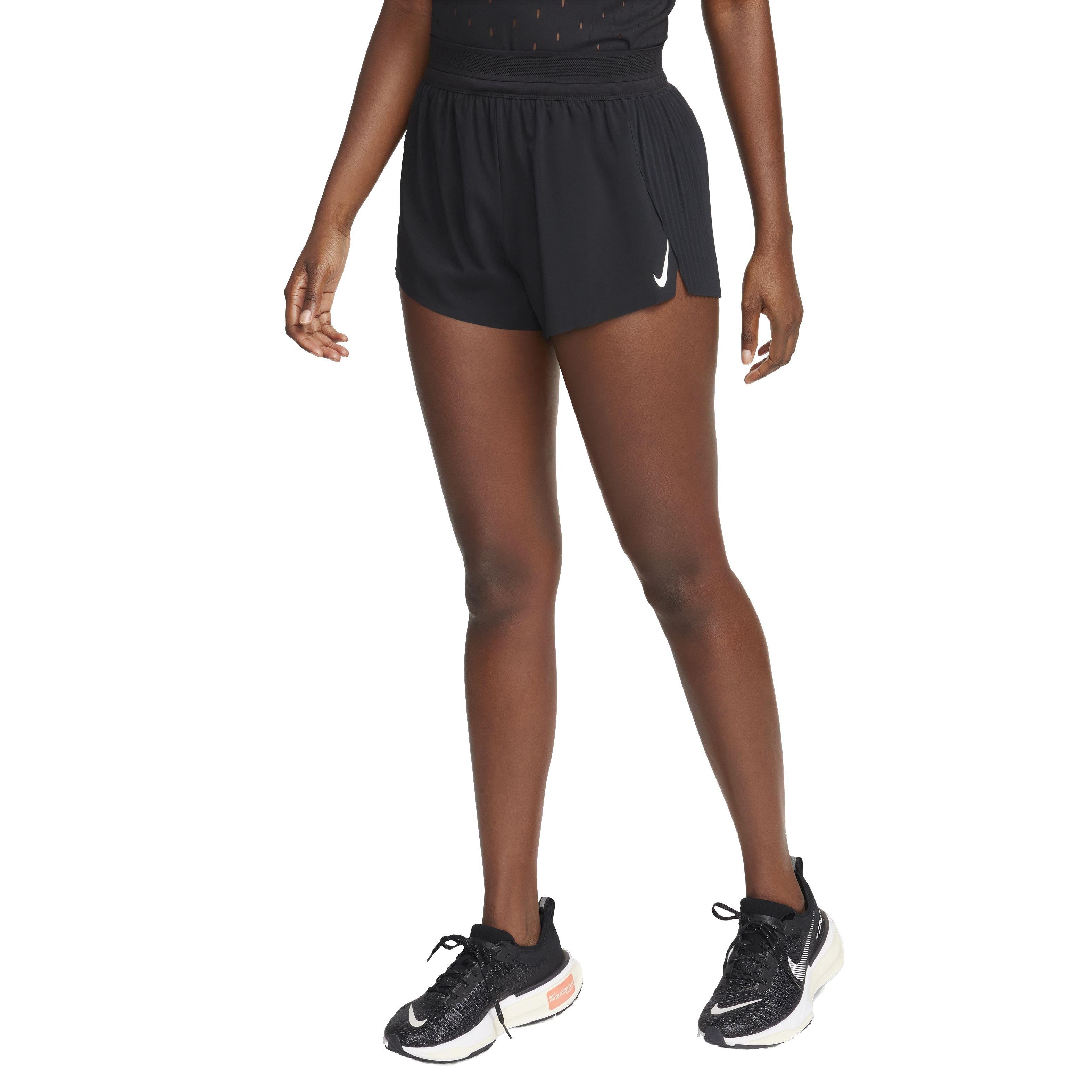 Nike Women's AeroSwift Dri-FIT ADV Mid-Rise Brief-Lined 3" Running Shorts - BLACK Thumbnail View 6