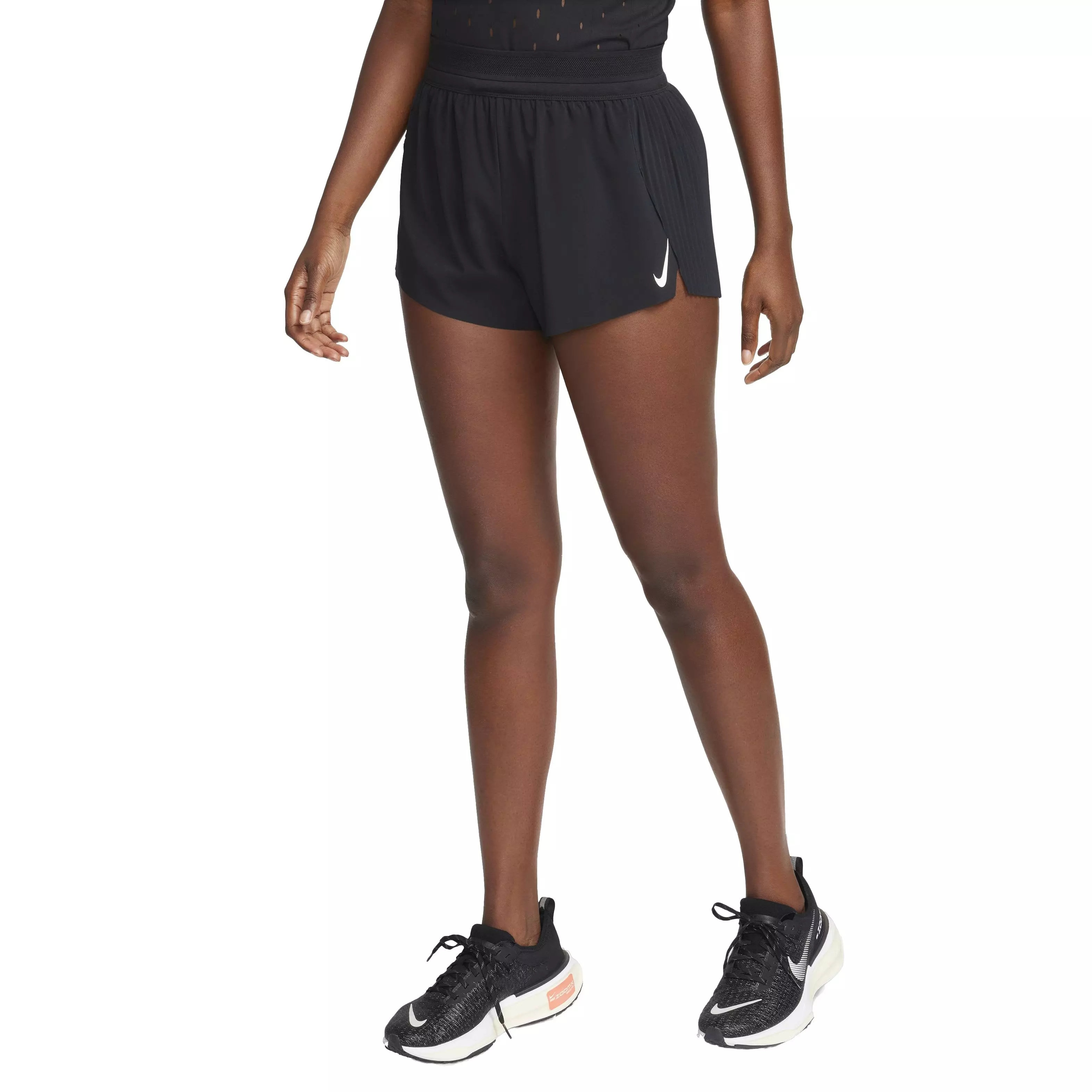 Nike Women's AeroSwift Dri-FIT ADV Mid-Rise Brief-Lined 3" Running Shorts - BLACK