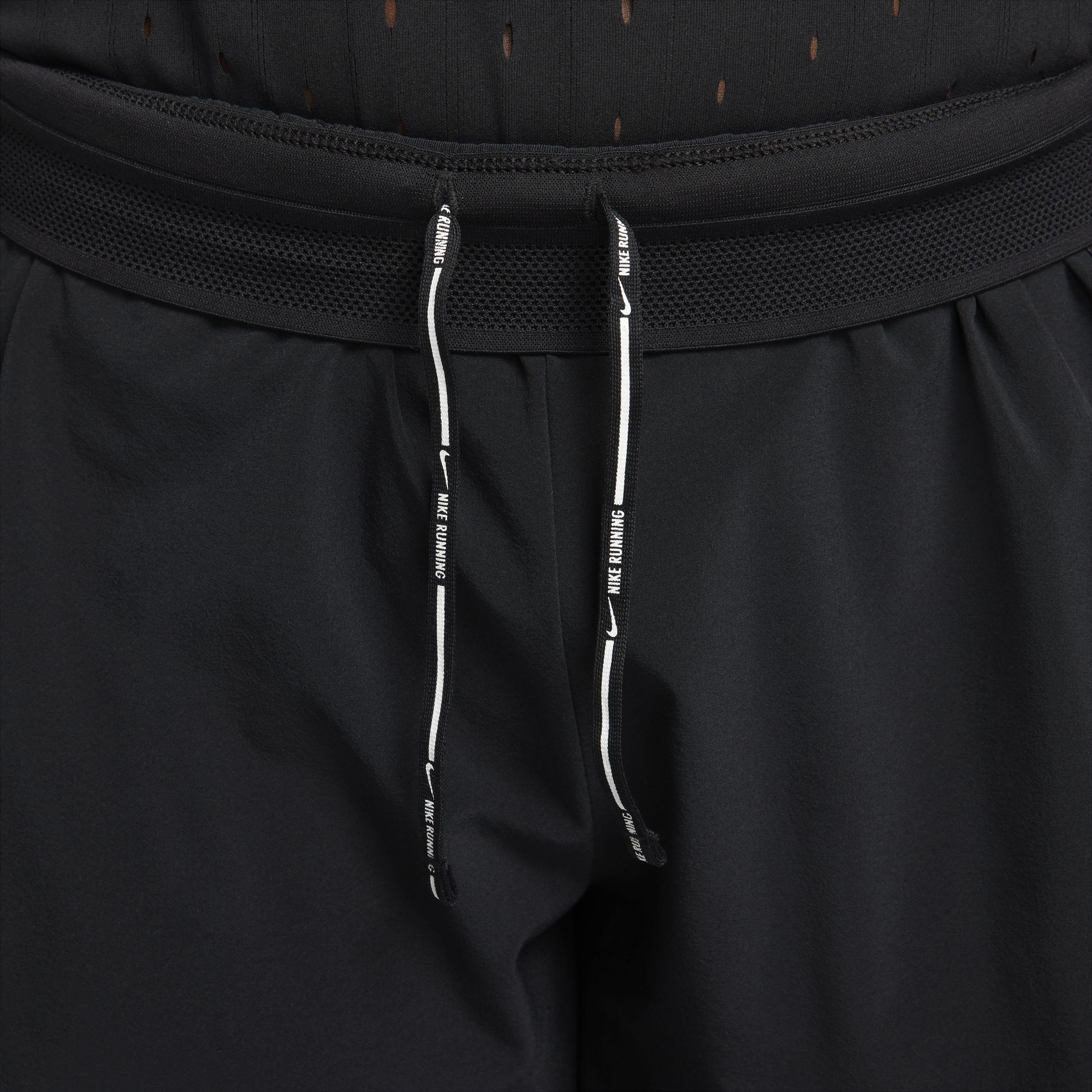 Nike Women's AeroSwift Dri-FIT ADV Mid-Rise Brief-Lined 3" Running Shorts - BLACK Thumbnail View 7