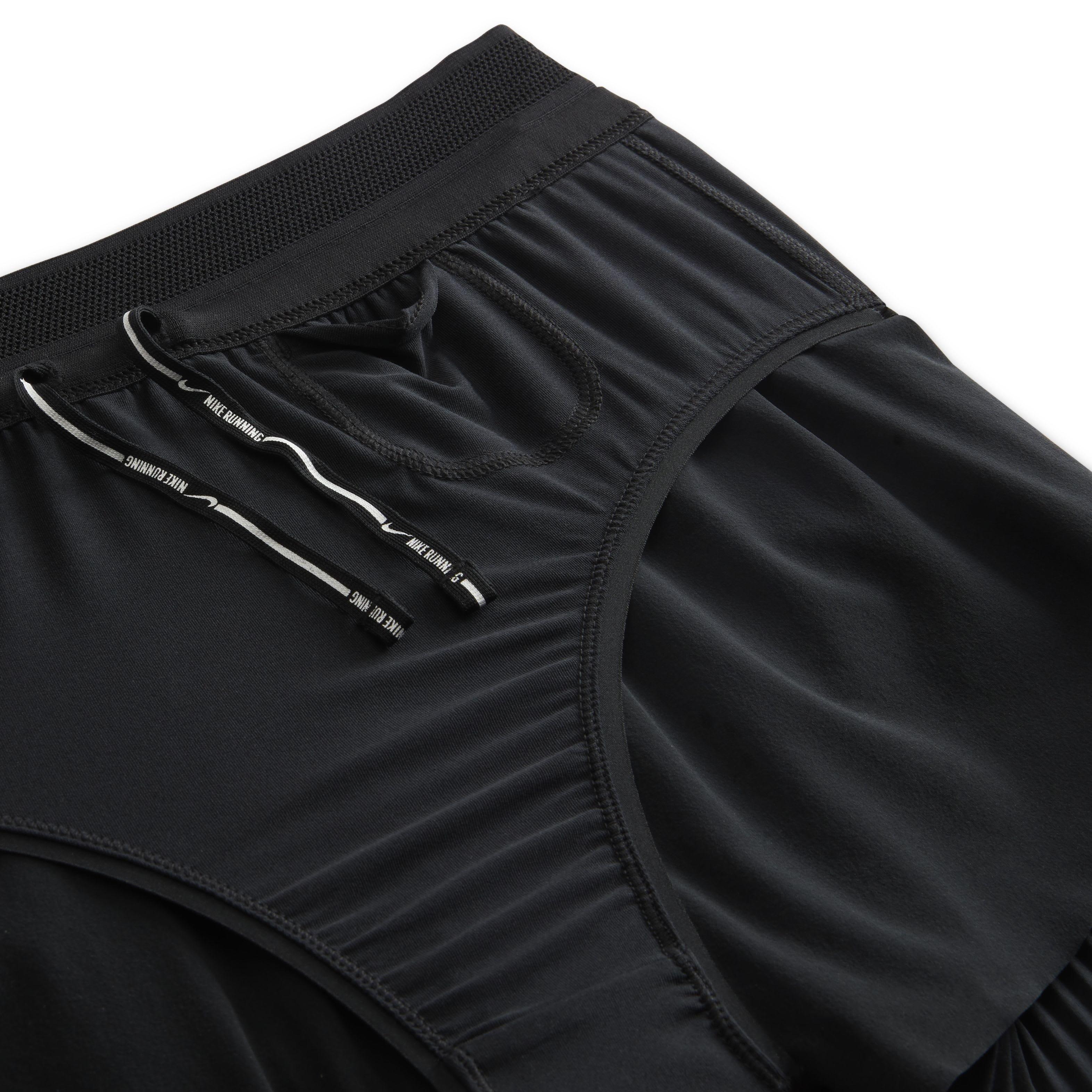 Nike Women's AeroSwift Dri-FIT ADV Mid-Rise Brief-Lined 3" Running Shorts - BLACK Thumbnail View 8