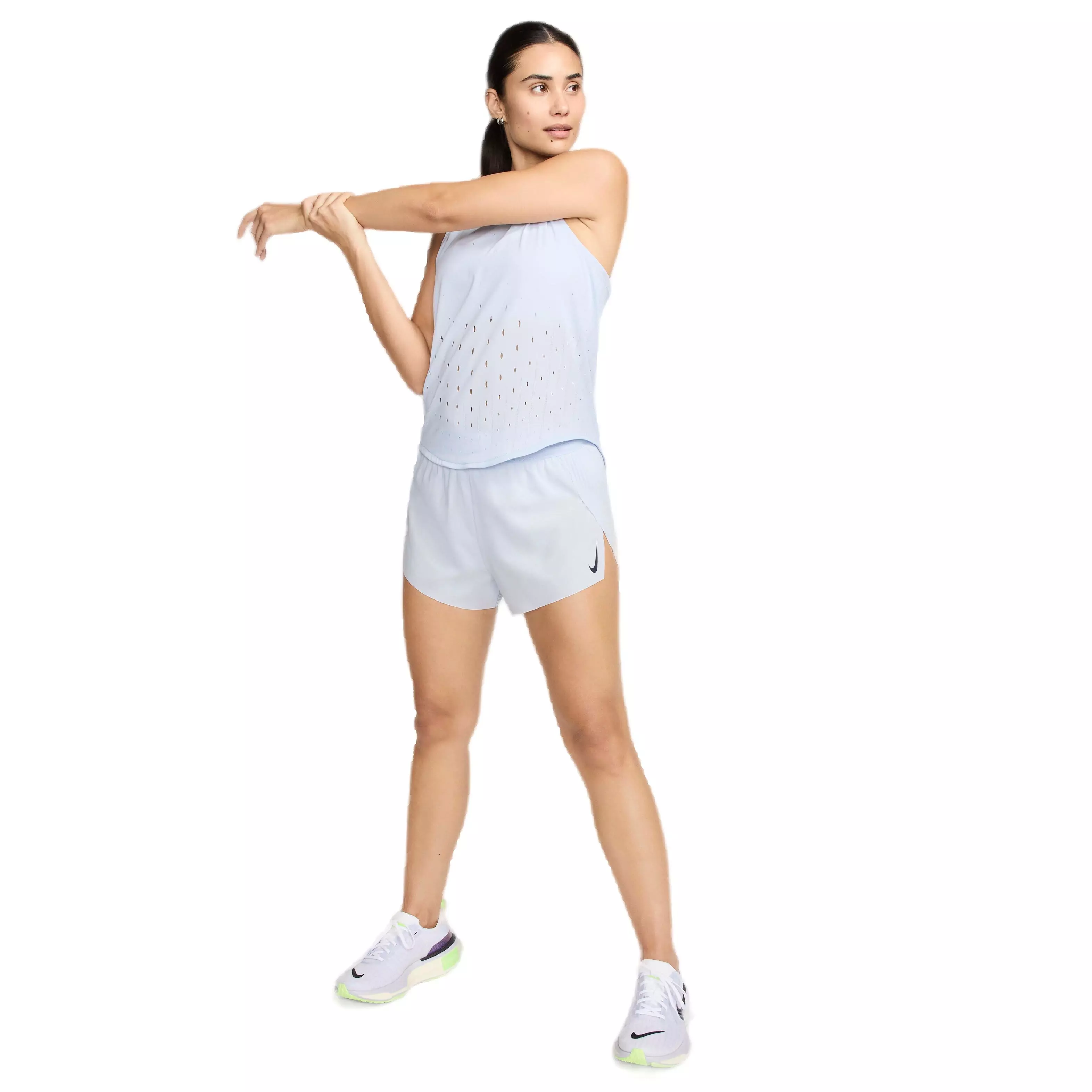 Nike Women's AeroSwift Dri-FIT ADV Mid-Rise Brief-Lined 3" Running Shorts - GREY