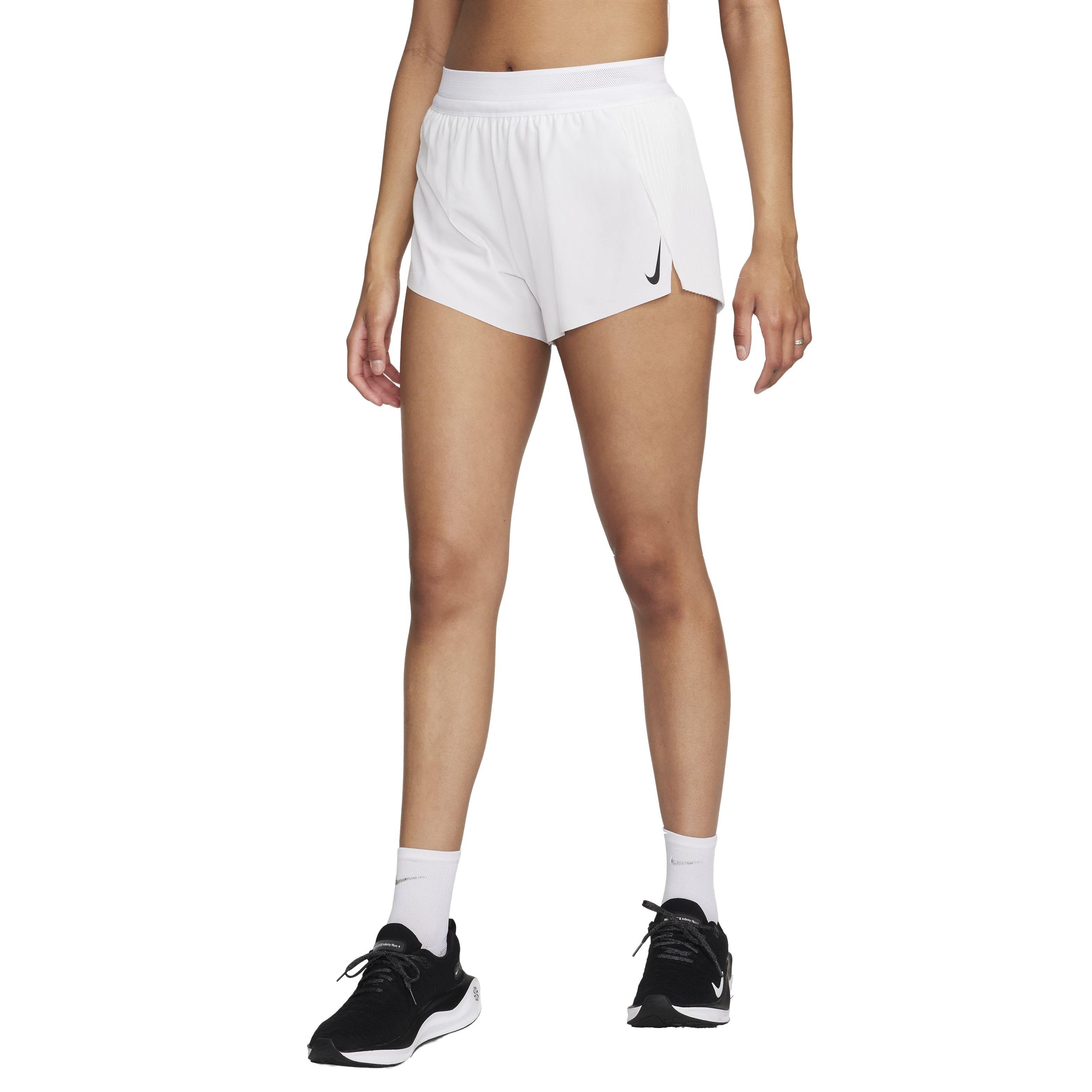 Nike Women's AeroSwift Dri-FIT ADV Mid-Rise Brief-Lined 3" Running Shorts - WHITE Thumbnail View 6
