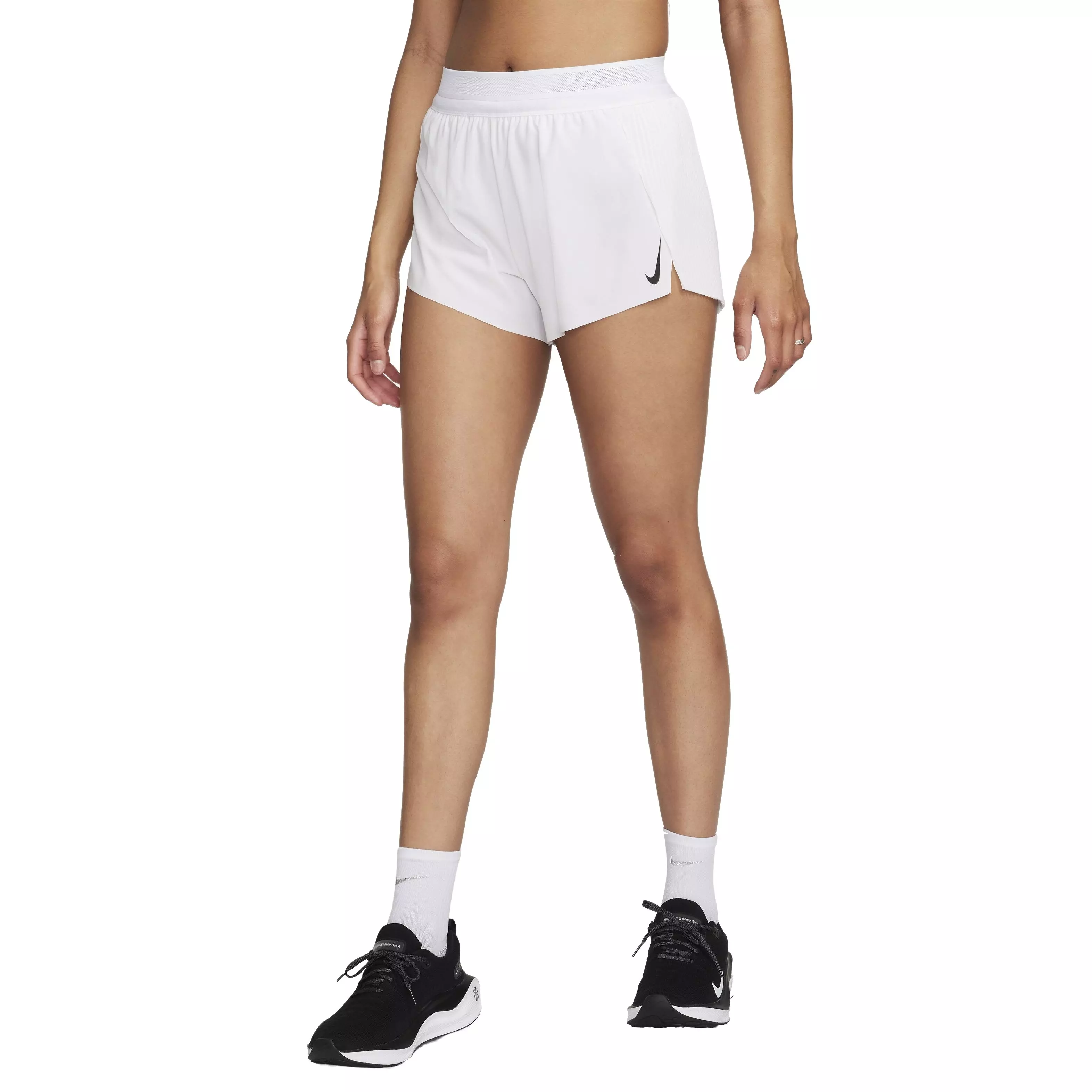 Nike Women's AeroSwift Dri-FIT ADV Mid-Rise Brief-Lined 3" Running Shorts - WHITE