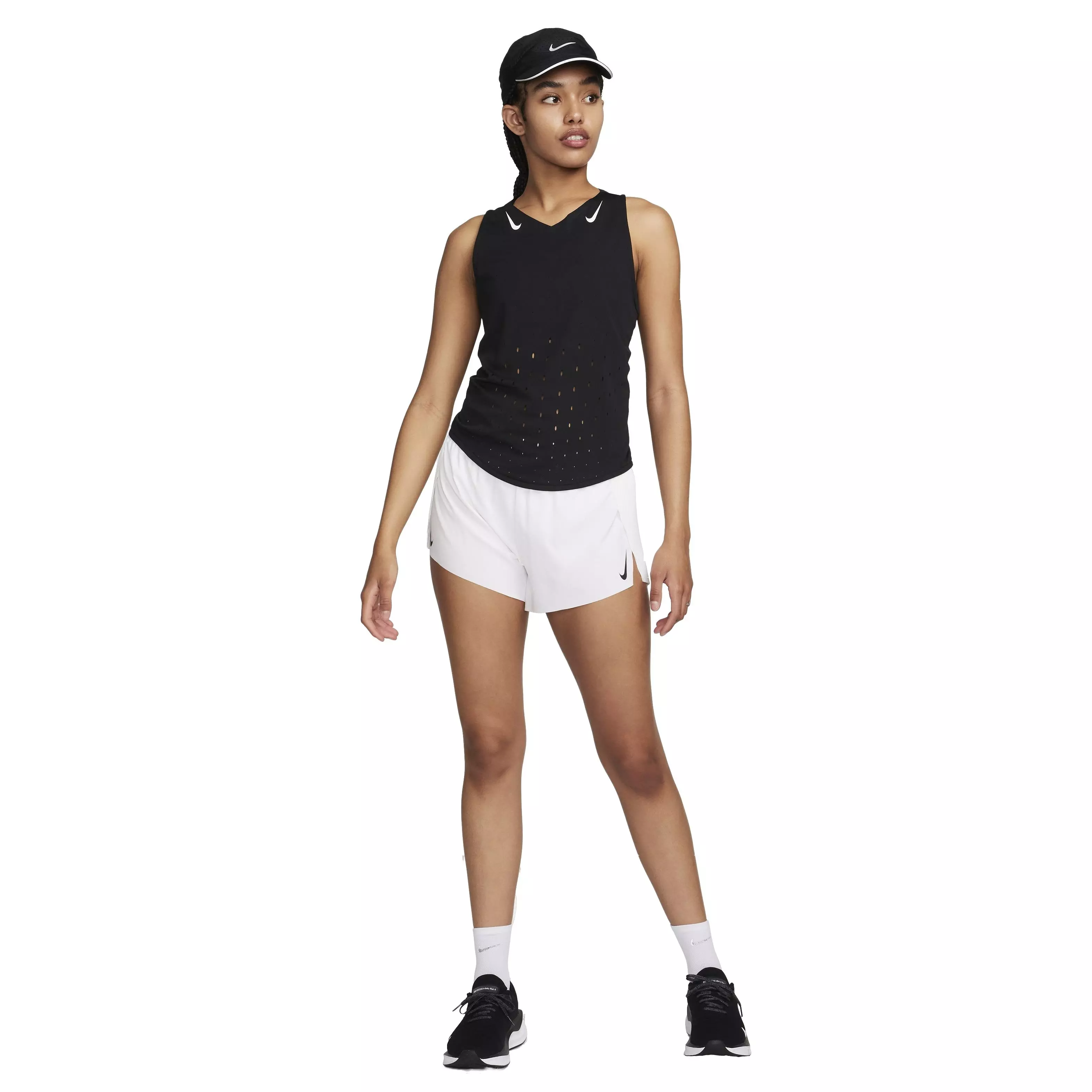 Nike Women's AeroSwift Dri-FIT ADV Mid-Rise Brief-Lined 3" Running Shorts - WHITE