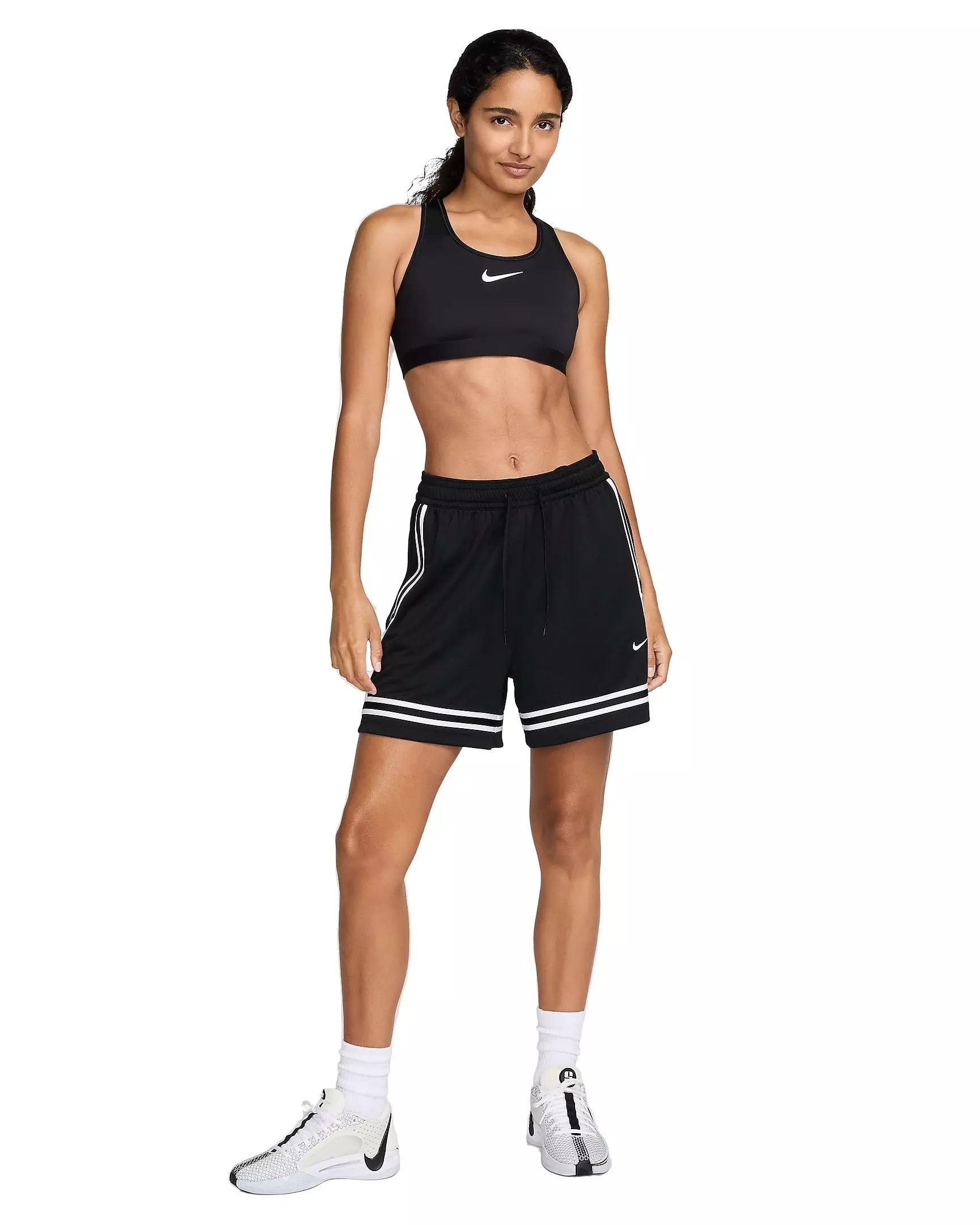 Nike Women's Crossover Stripe Dri-FIT 5" Basketball Shorts - BLACK