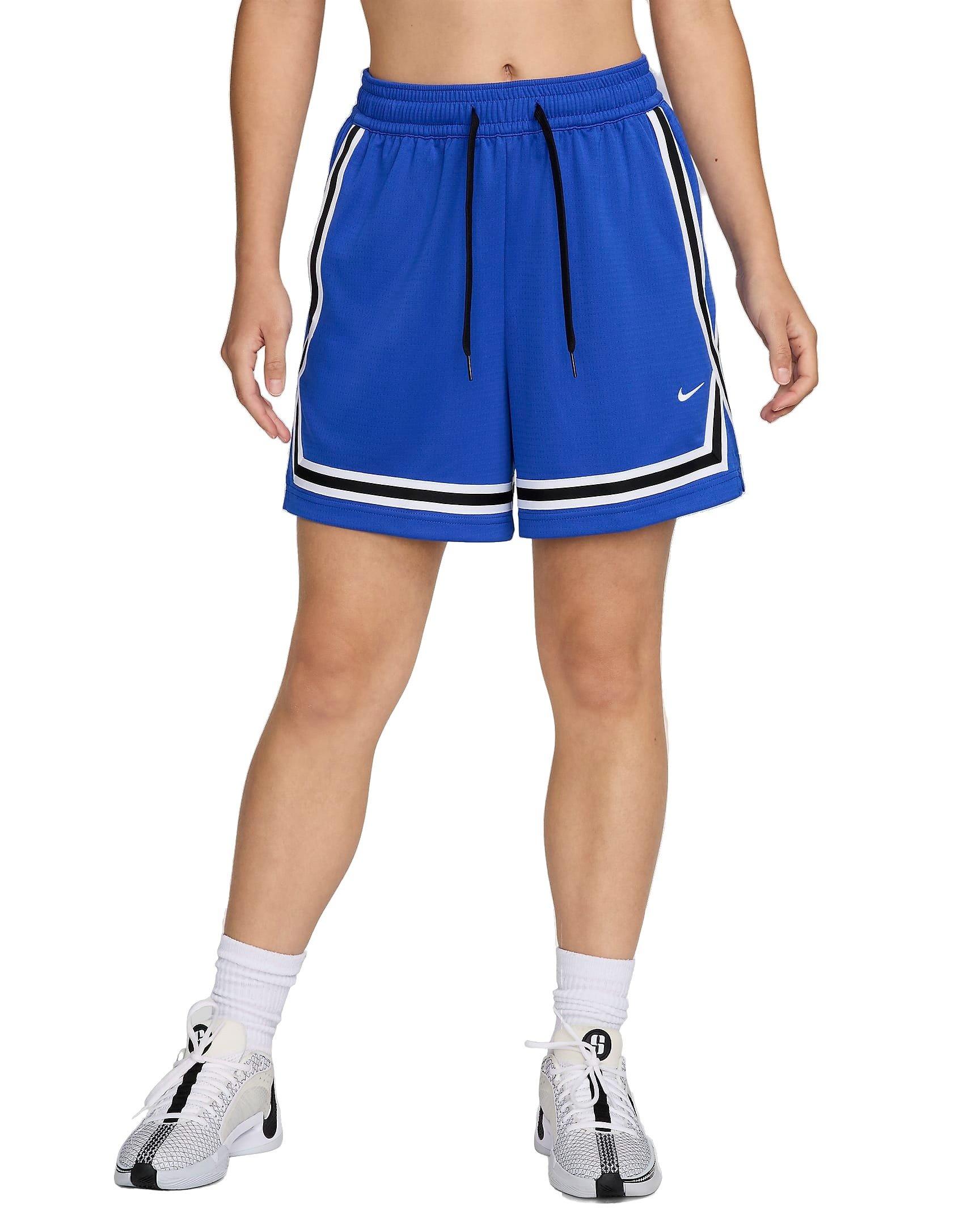 Nike Women's Crossover Stripe Dri-FIT 5" Basketball Shorts - BLUE Thumbnail View 5