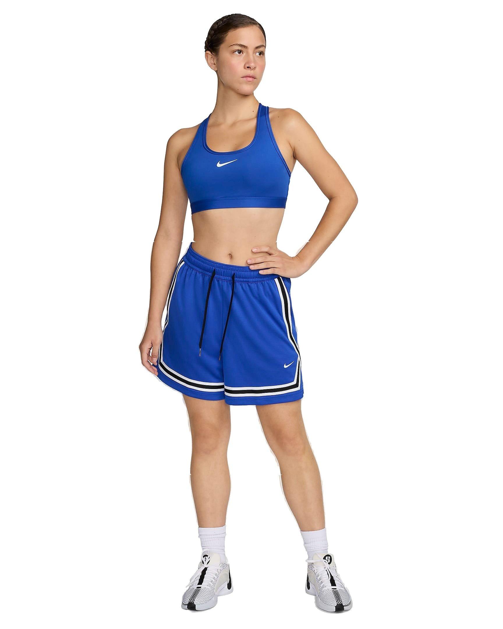 Nike Women's Crossover Stripe Dri-FIT 5" Basketball Shorts - BLUE Thumbnail View 6