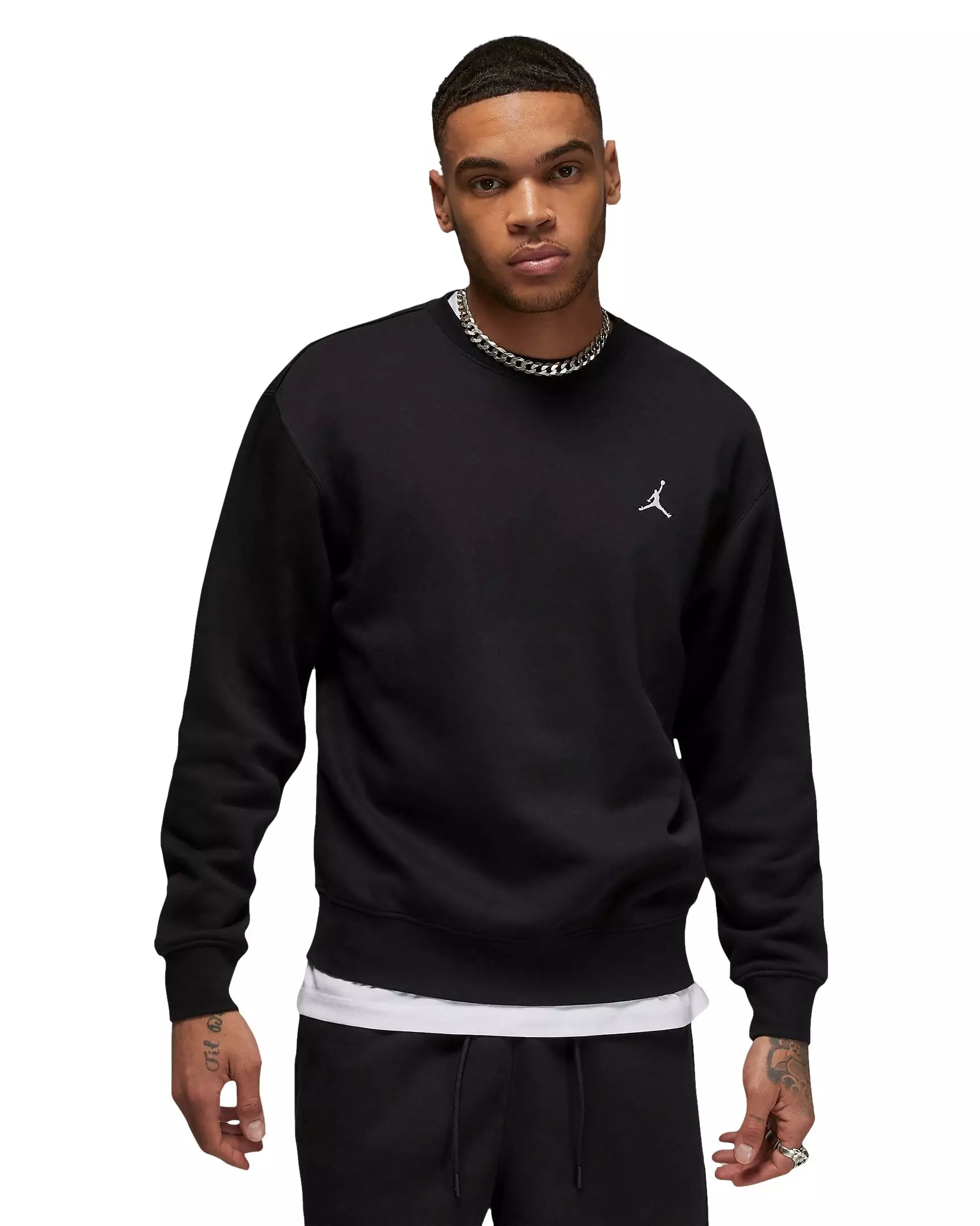 Jordan Men's Essentials Fleece Crewneck Sweatshirt - Black - BLACK