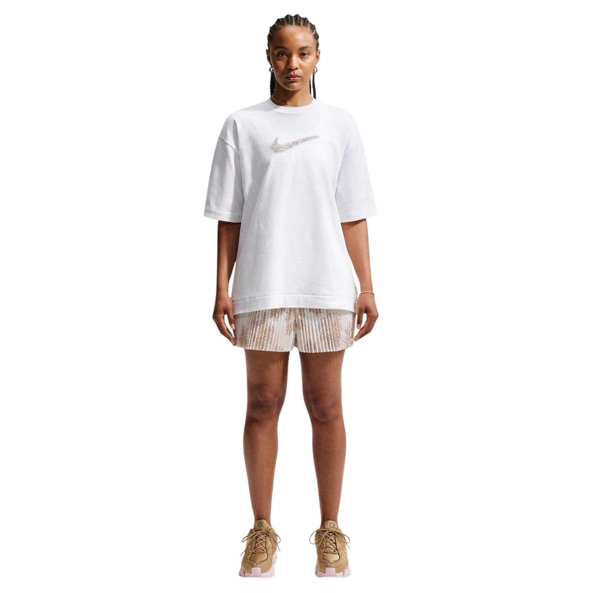Nike Women's Naomi Osaka Mid-Rise 3" Shorts - White/Brown - WHITE/BROWN