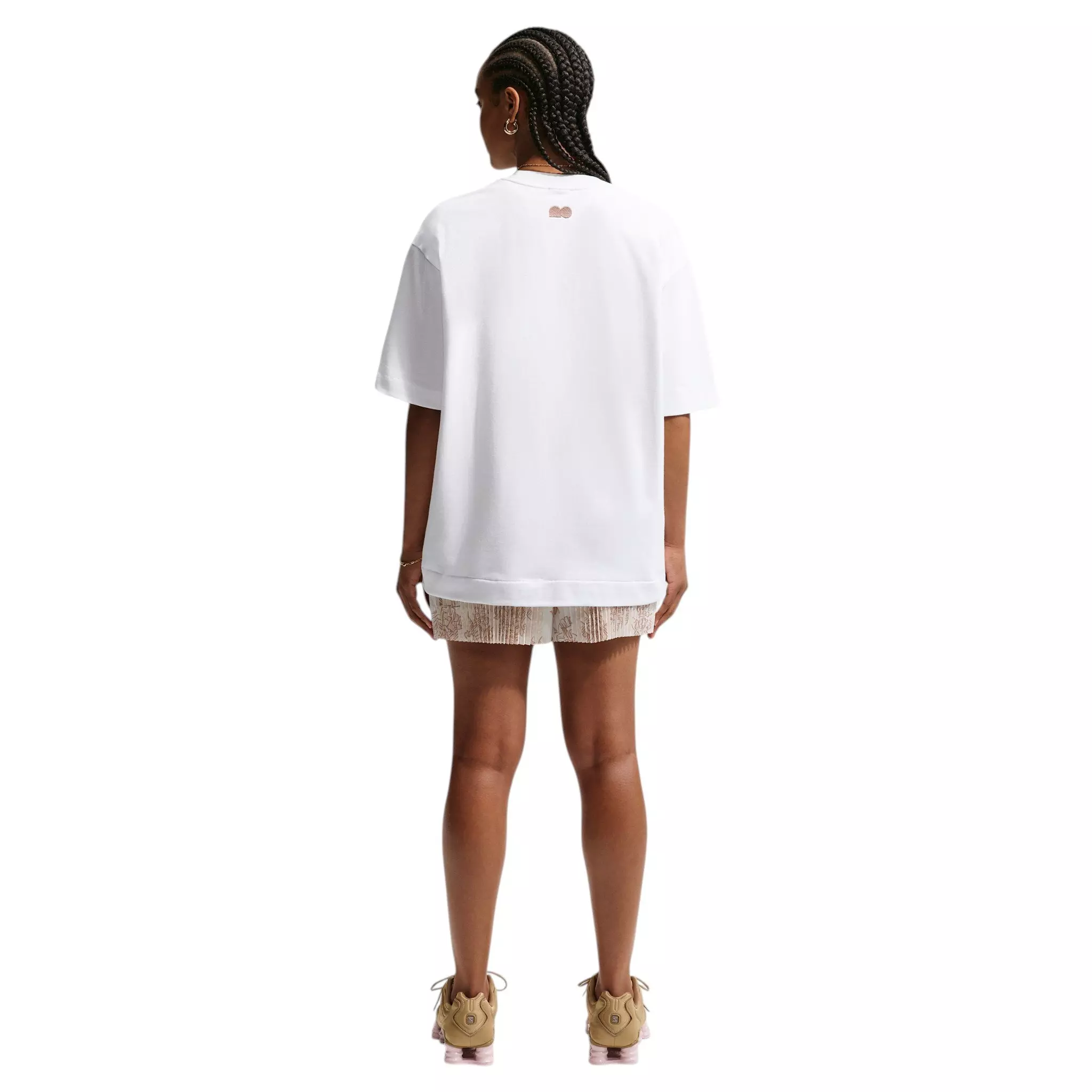 Nike Women's Naomi Osaka Mid-Rise 3" Shorts - White/Brown - WHITE/BROWN