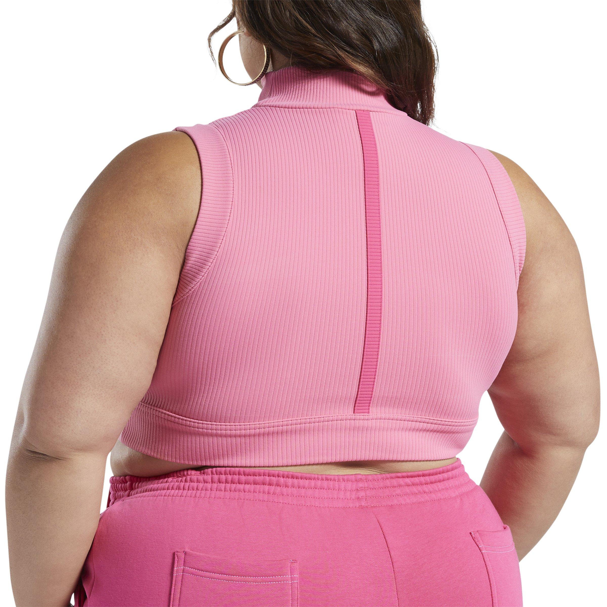 Reebok x Cardi B Crop Top Pink Sports Bra Underwired Women's Size Large