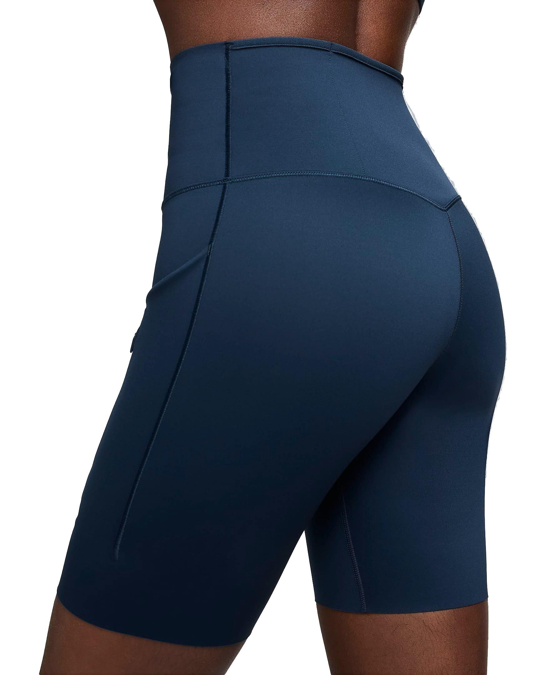 Nike Women's Go Firm-Support High-Waisted 8" Biker Shorts with Pockets - Dark Blue - DARK BLUE Thumbnail View 5