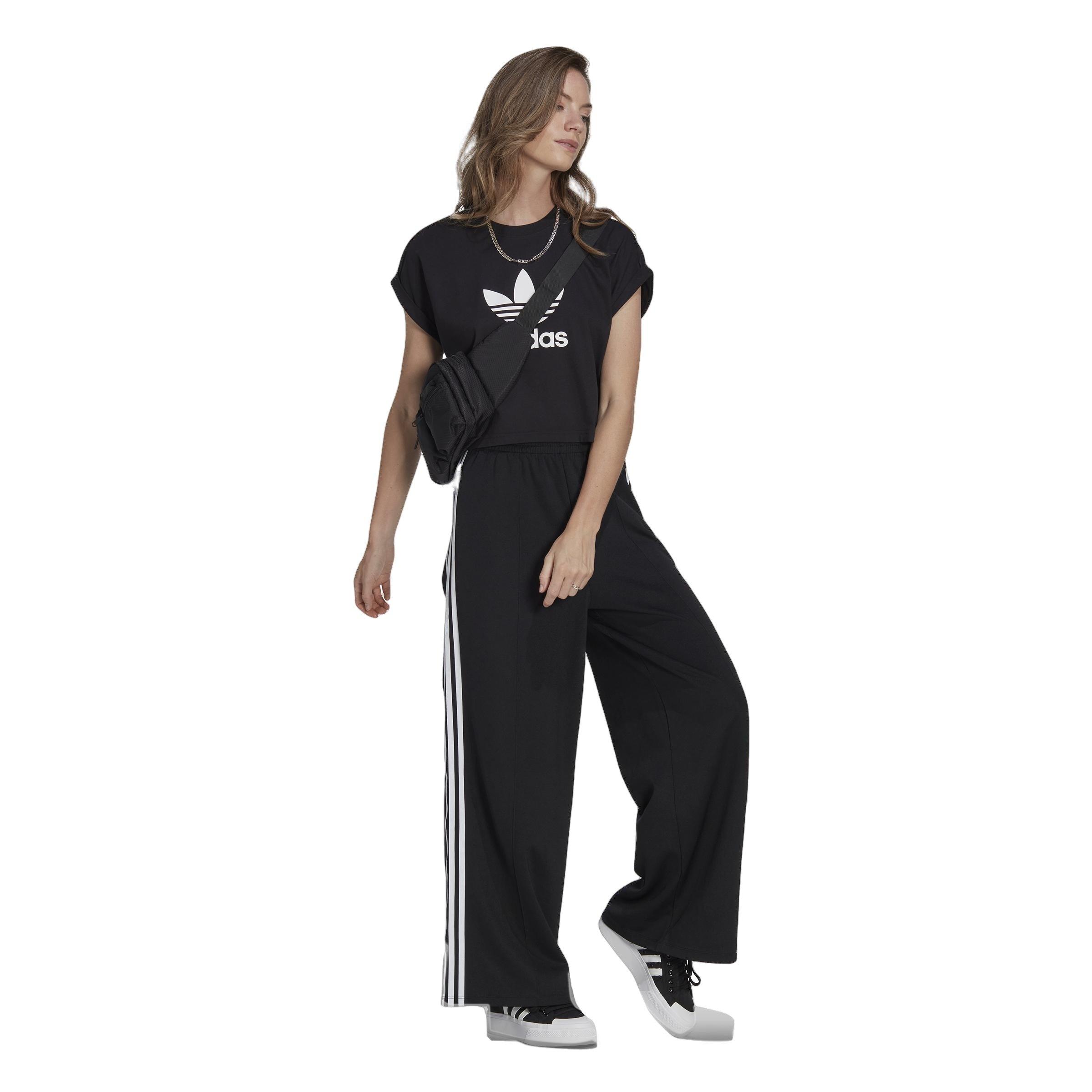 adidas Women's Adicolor Classics Wide Leg Pants-Black - BLACK Thumbnail View 5