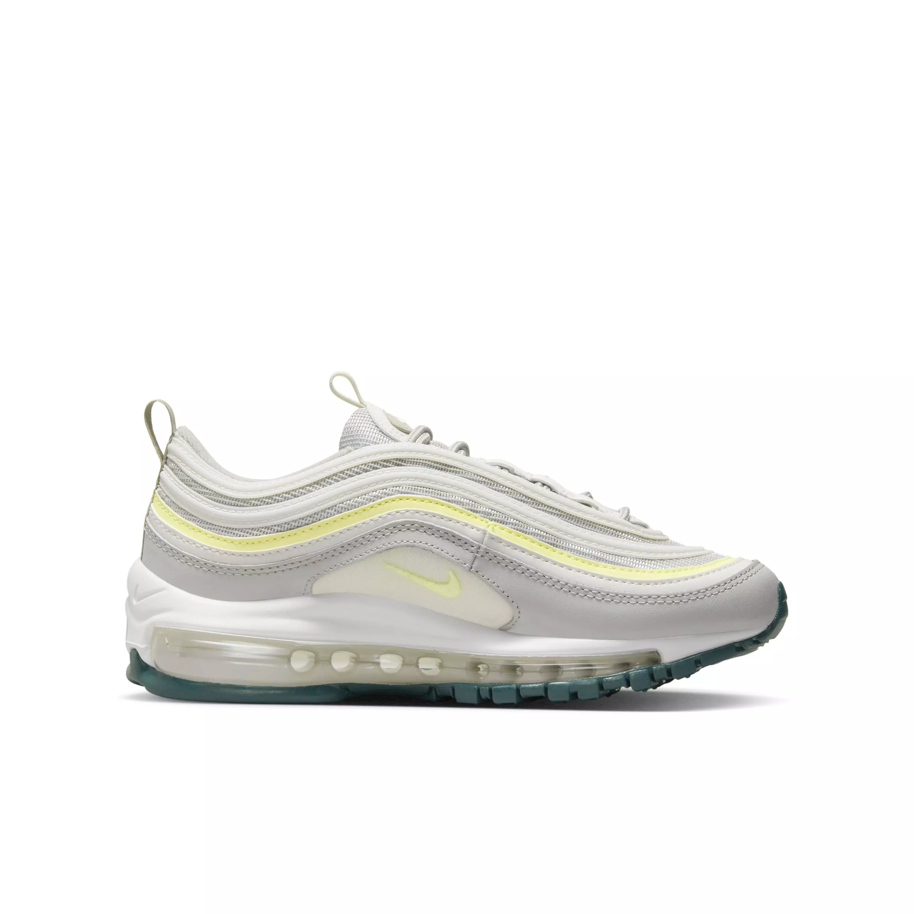 Nike Air Max 97 "White/Silver/Light Yellow" Grade School Kids' Shoe - WHITE/SILVER/LT YELLOW