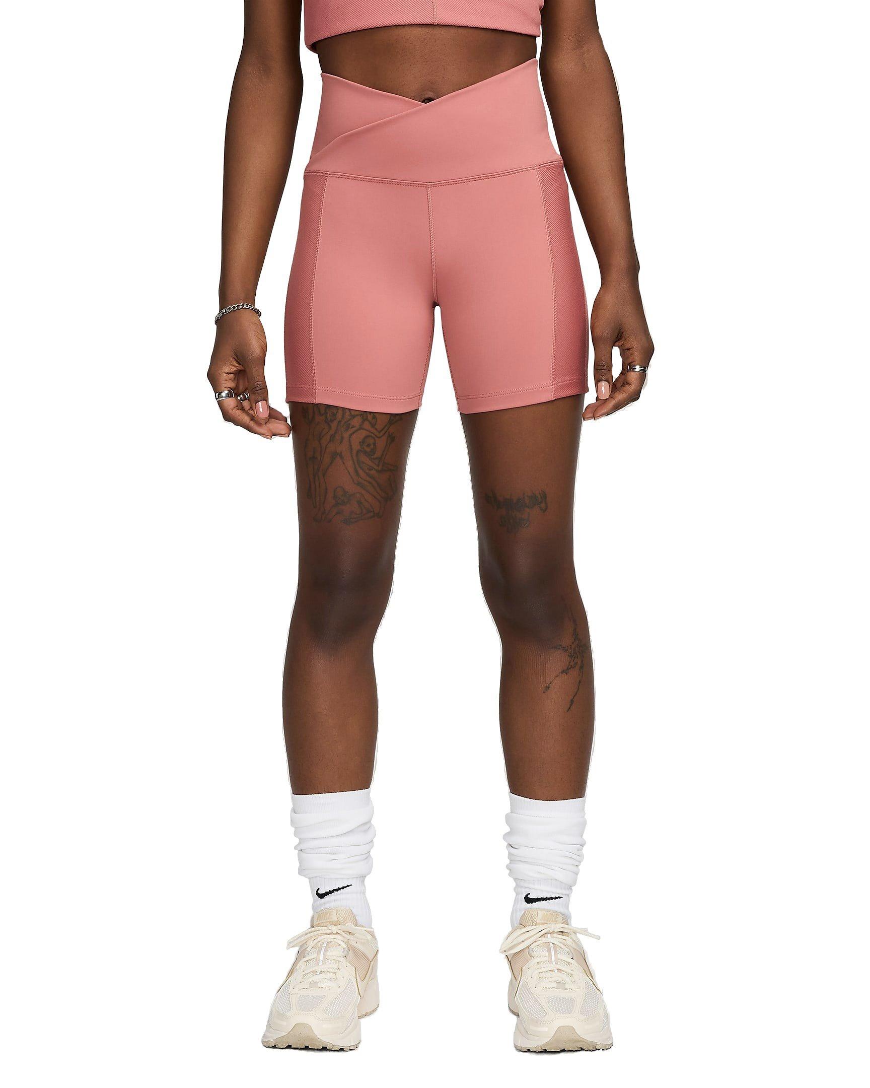 Nike Women's One Wrap High-Waisted 5" Biker Shorts - PINK Thumbnail View 1