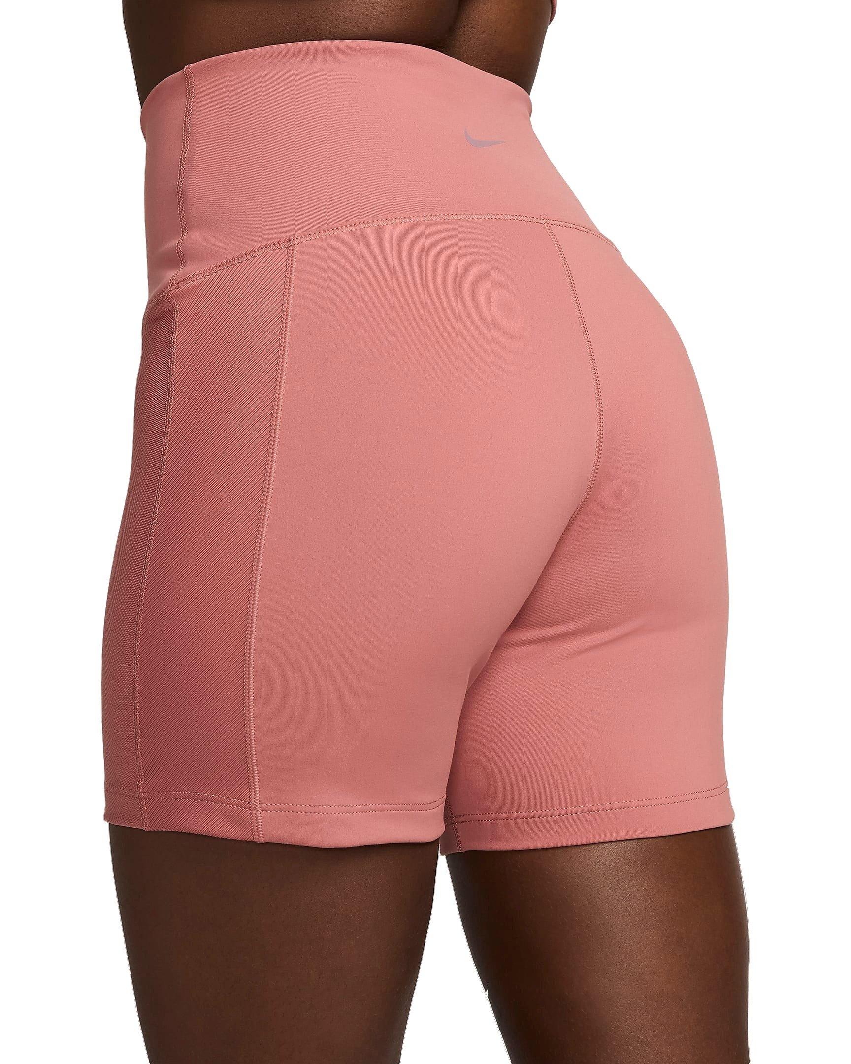 Nike Women's One Wrap High-Waisted 5" Biker Shorts - PINK Thumbnail View 5