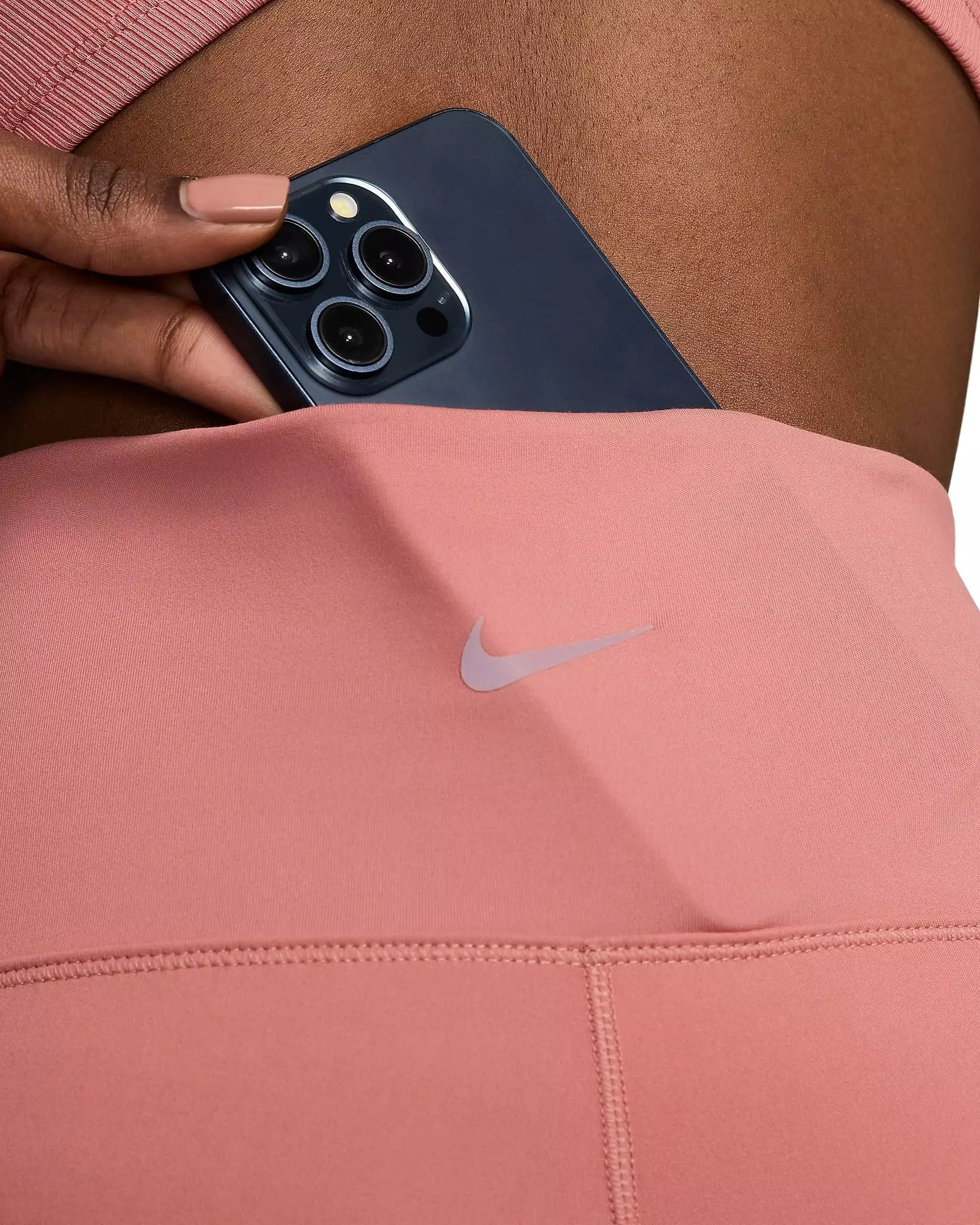 Nike Women's One Wrap High-Waisted 5" Biker Shorts - PINK