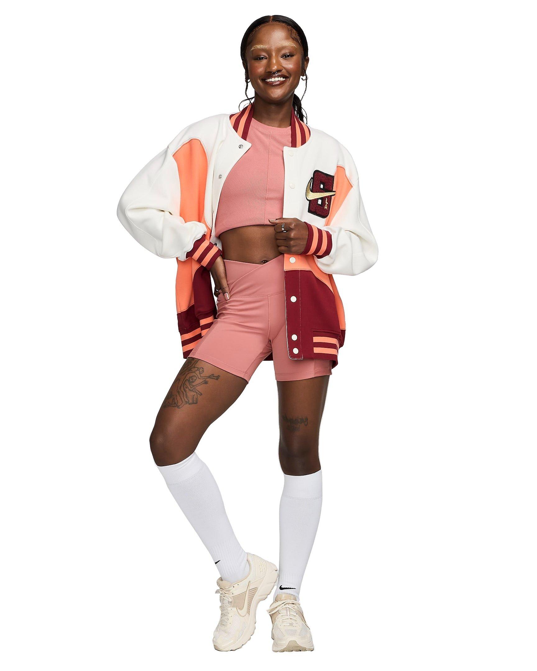 Nike Women's One Wrap High-Waisted 5" Biker Shorts - PINK Thumbnail View 7