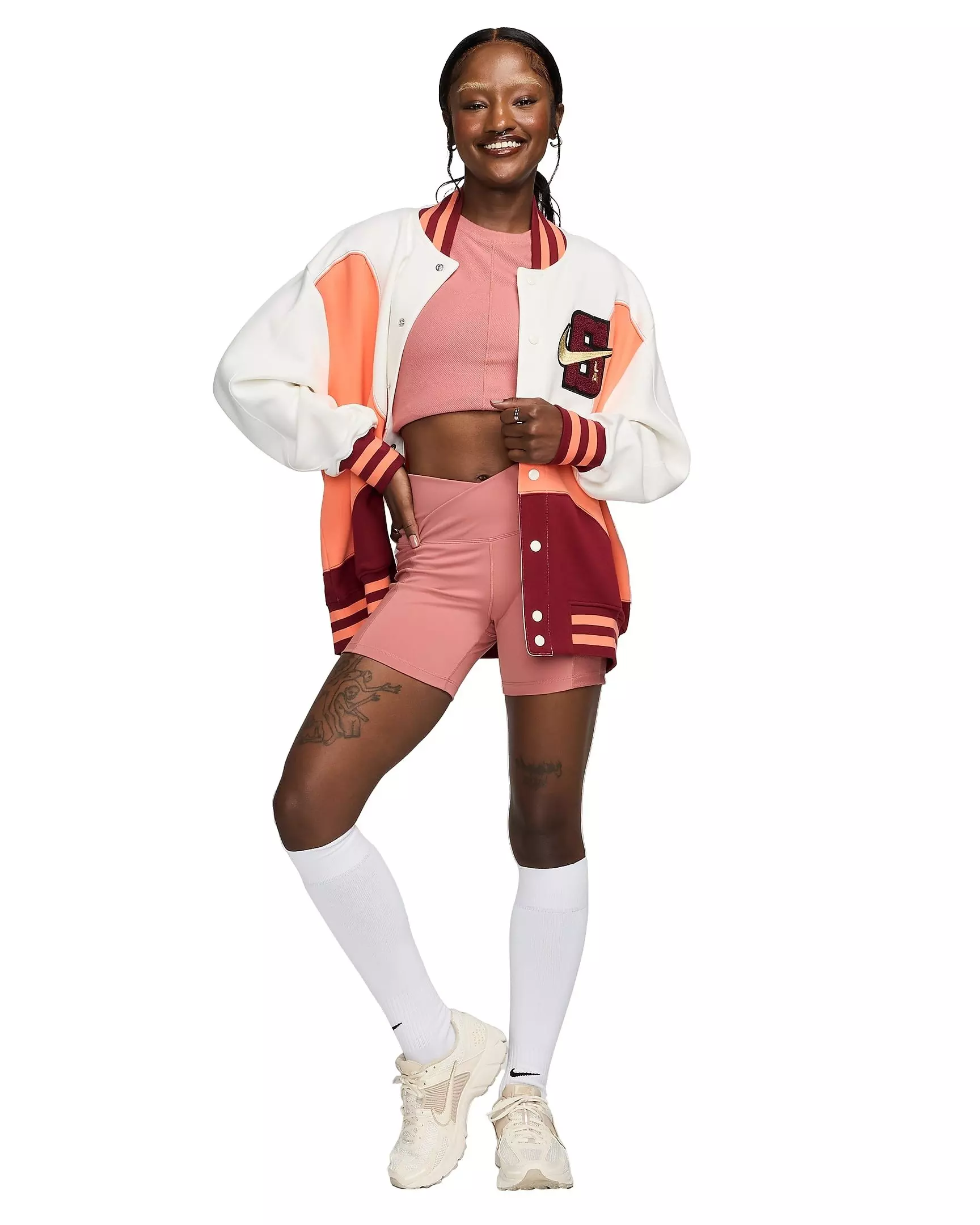 Nike Women's One Wrap High-Waisted 5" Biker Shorts - PINK