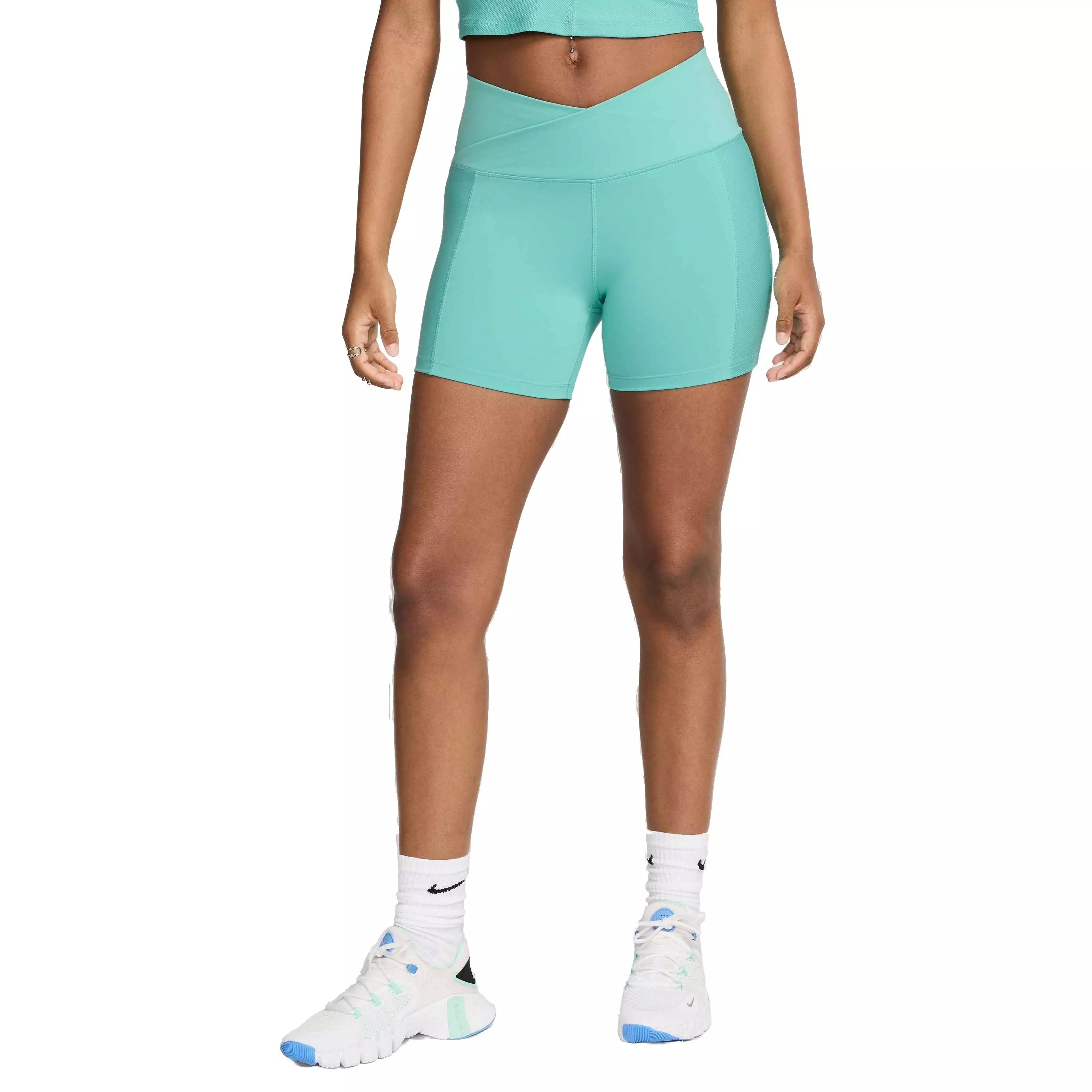 Nike Women's One Wrap High-Waisted 5" Biker Shorts - GREEN