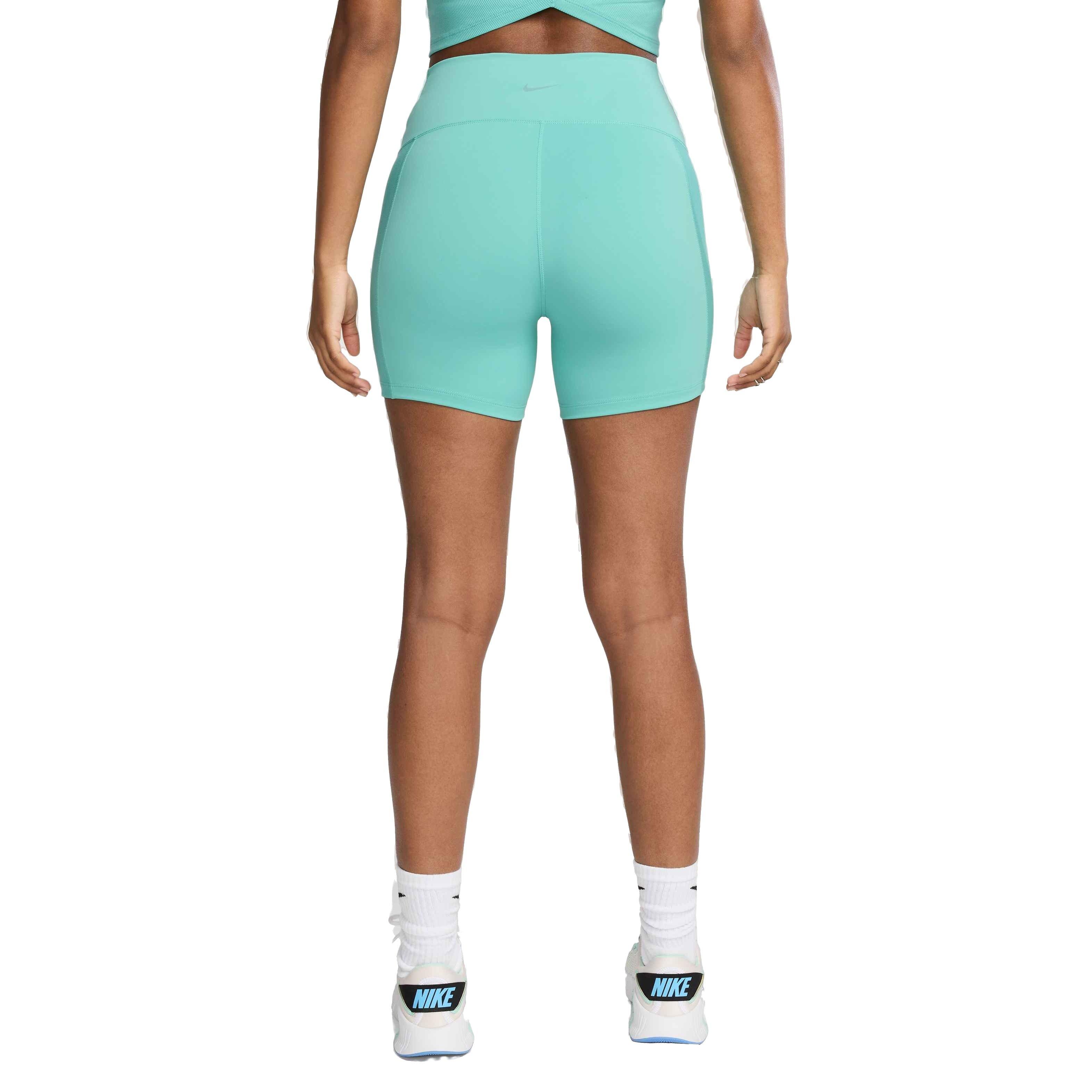 Nike Women's One Wrap High-Waisted 5" Biker Shorts - GREEN Thumbnail View 2