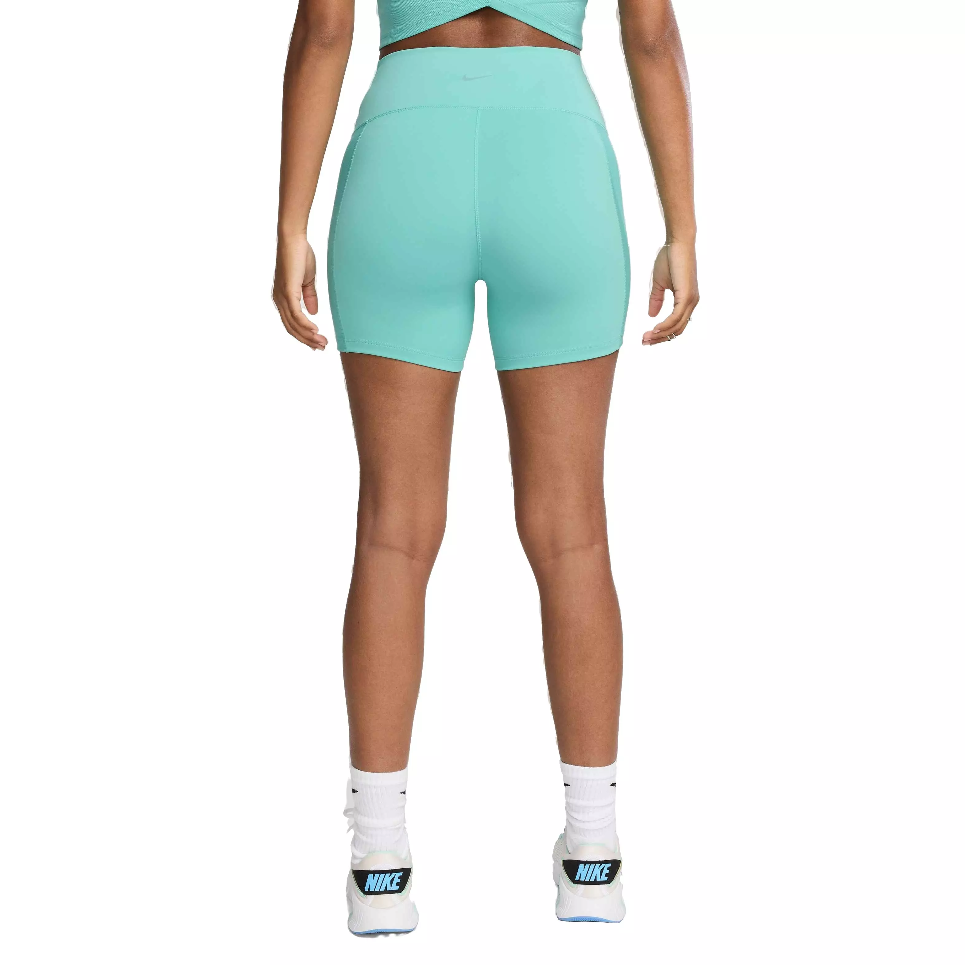 Nike Women's One Wrap High-Waisted 5" Biker Shorts - GREEN