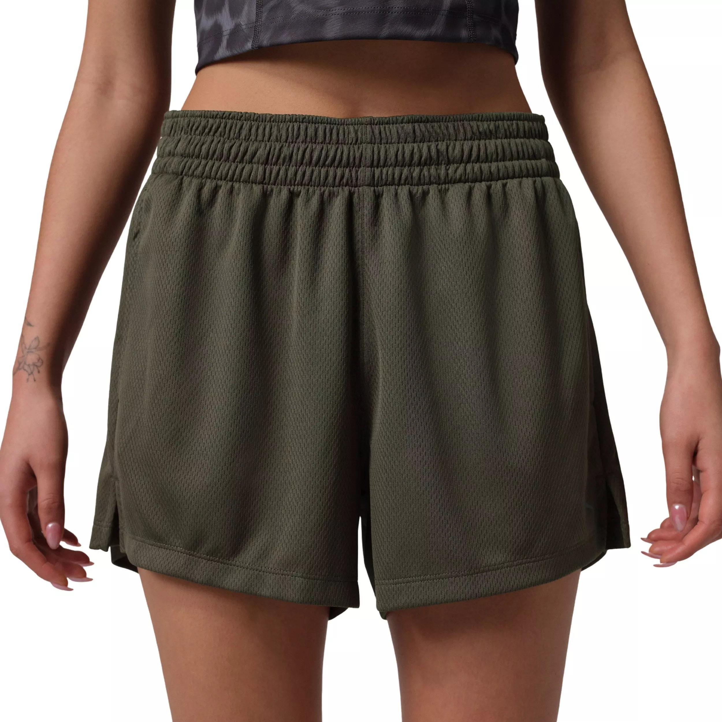 Jordan Women's Sport Solid Mesh Shorts - Green - GREEN
