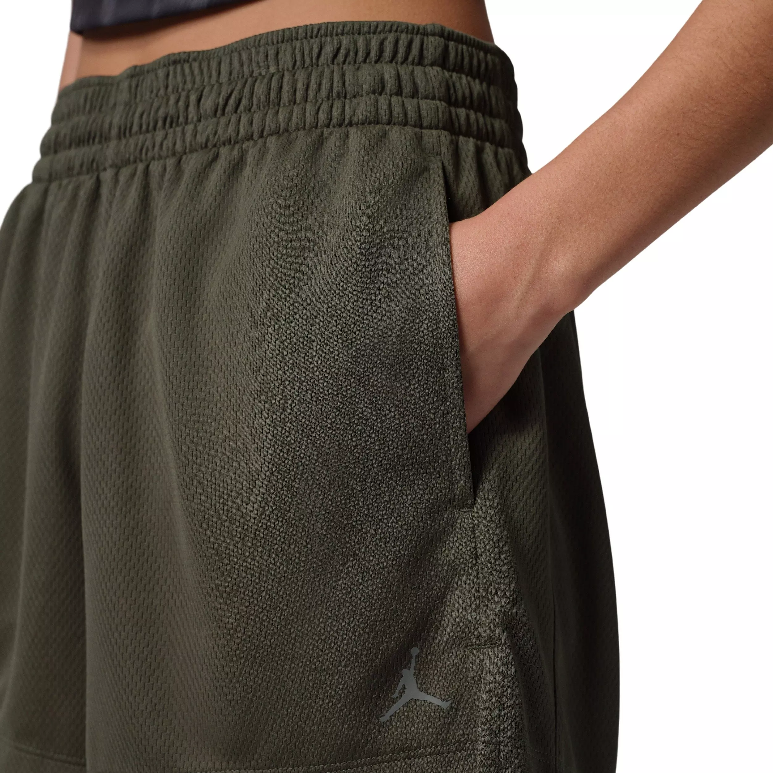 Jordan Women's Sport Solid Mesh Shorts - Green - GREEN