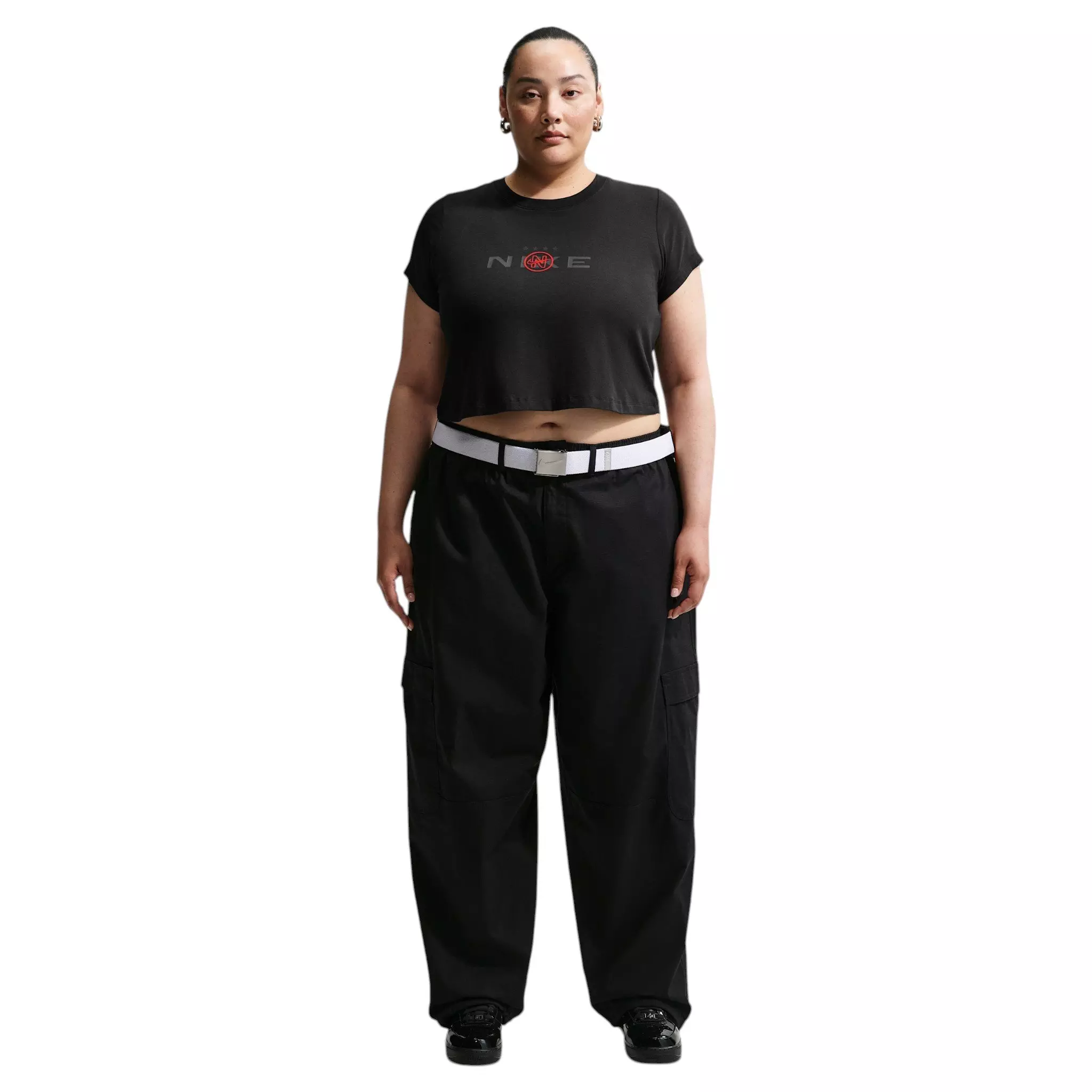 Nike Women's Sportswear Chill Knit Slim Cropped T-Shirt - Black/Red - BLACK/RED