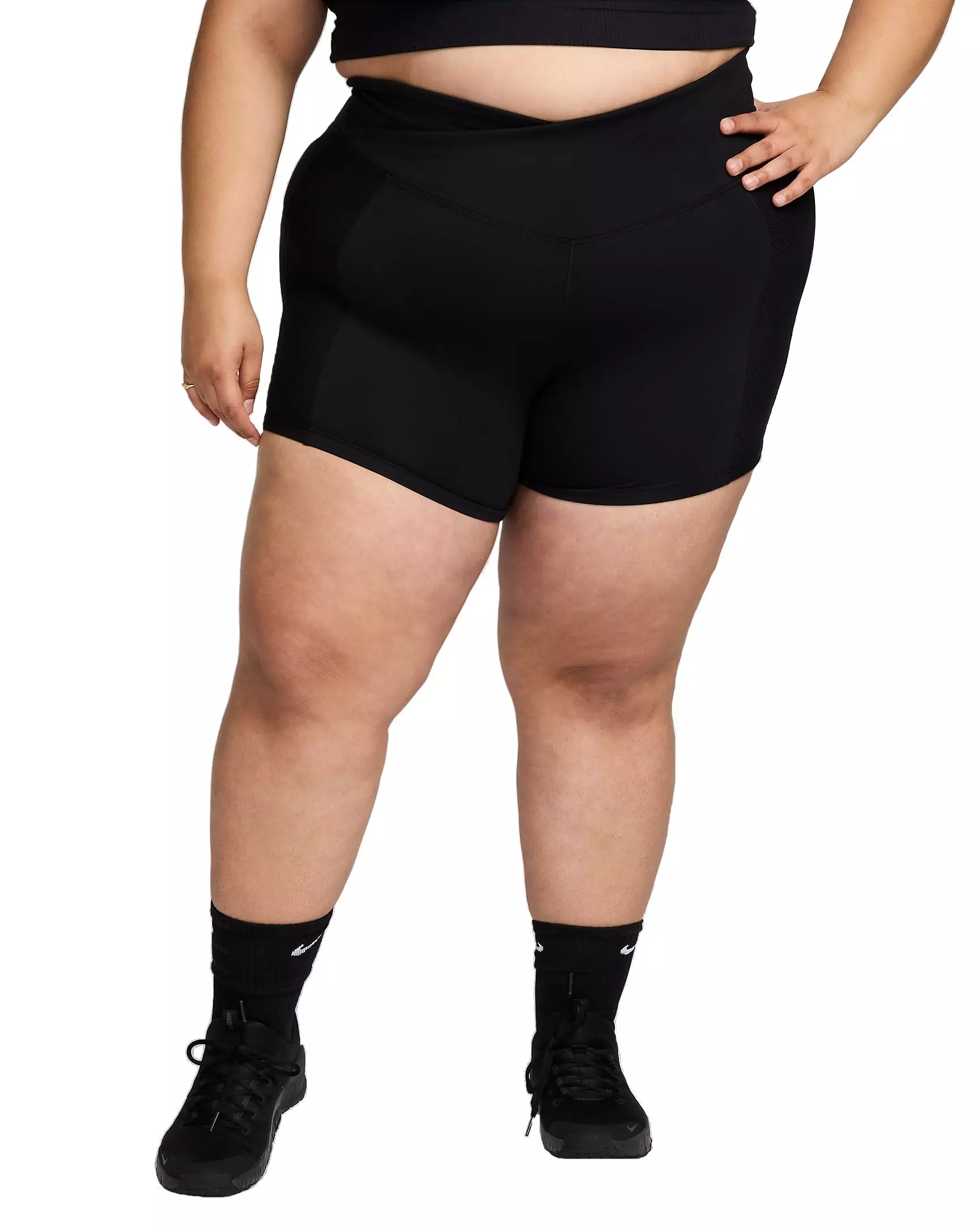 Nike Women's One Wrap 5" High-Waisted Biker Shorts - BLACK