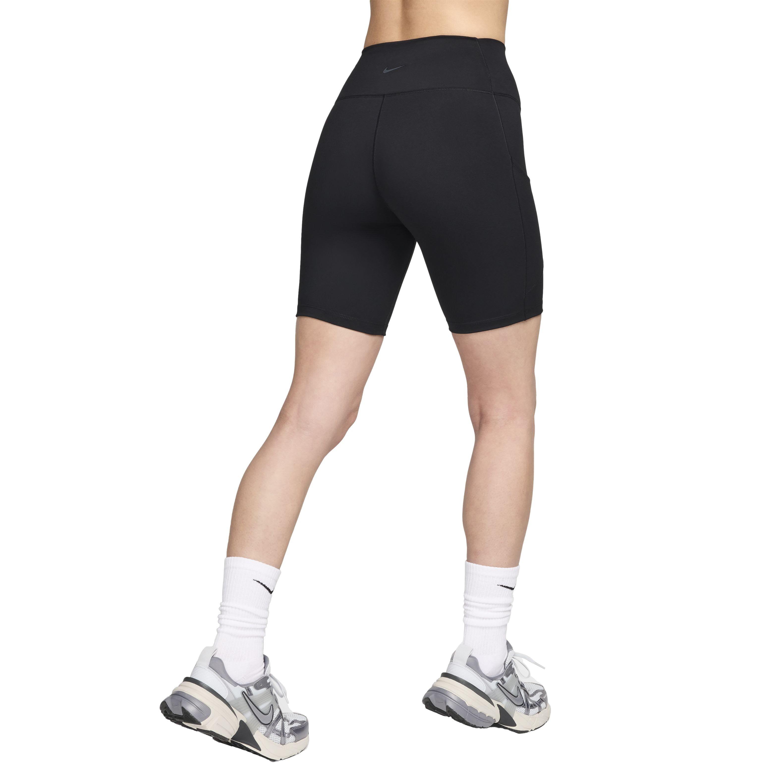 Nike Women's One High-Waisted 8" Biker Shorts with Pockets - BLACK Thumbnail View 2