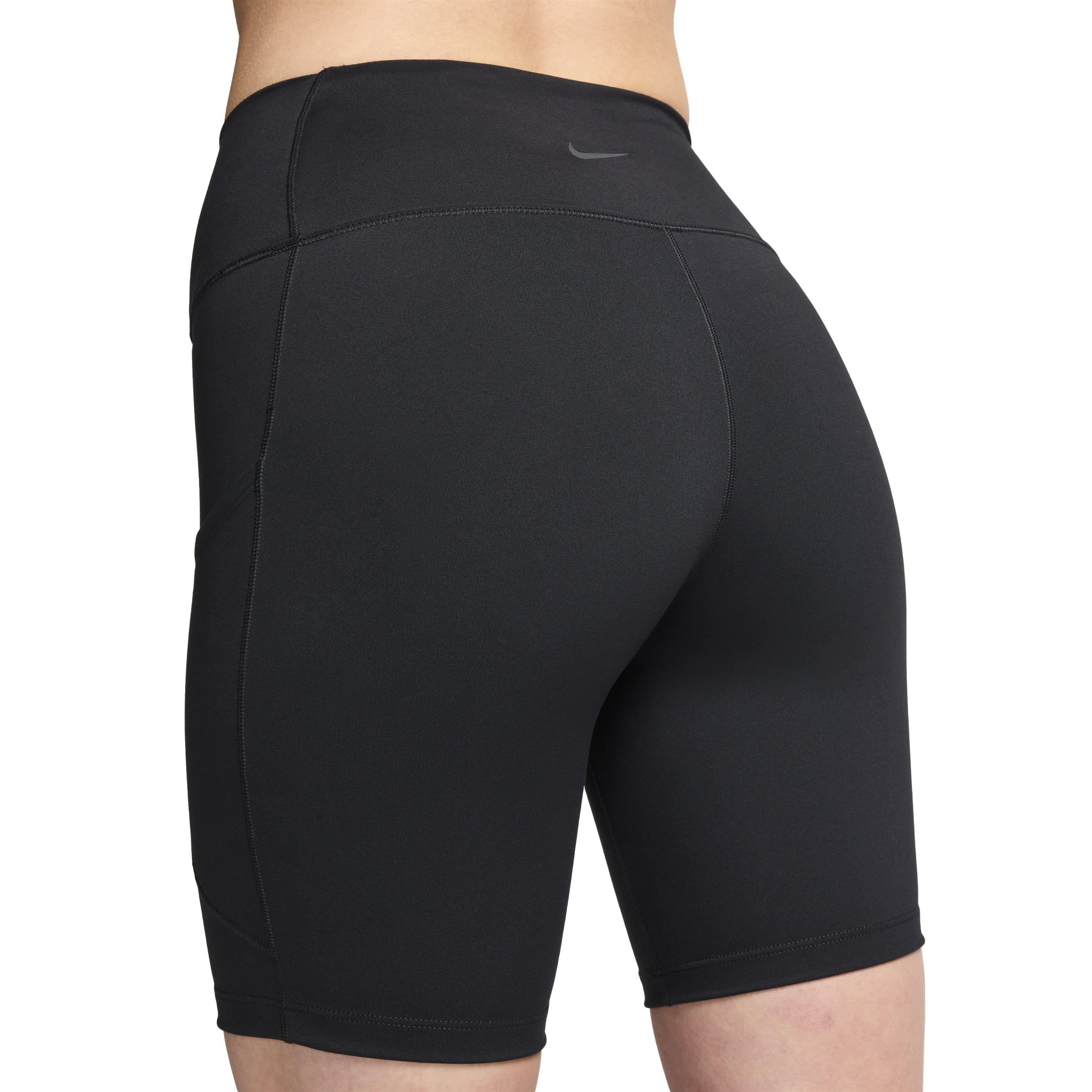 Nike Women's One High-Waisted 8" Biker Shorts with Pockets - BLACK Thumbnail View 5