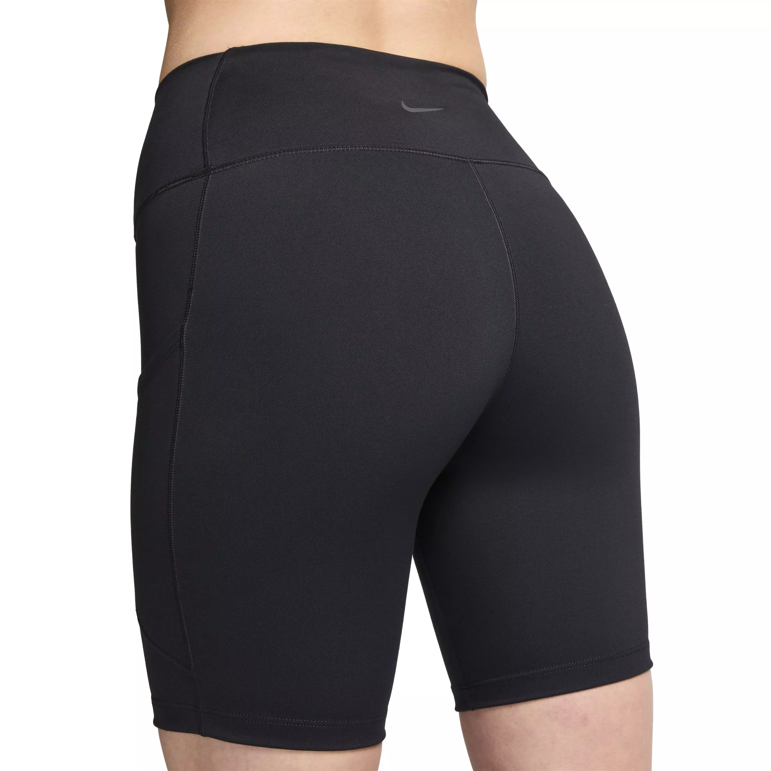 Nike Women's One High-Waisted 8" Biker Shorts with Pockets - BLACK