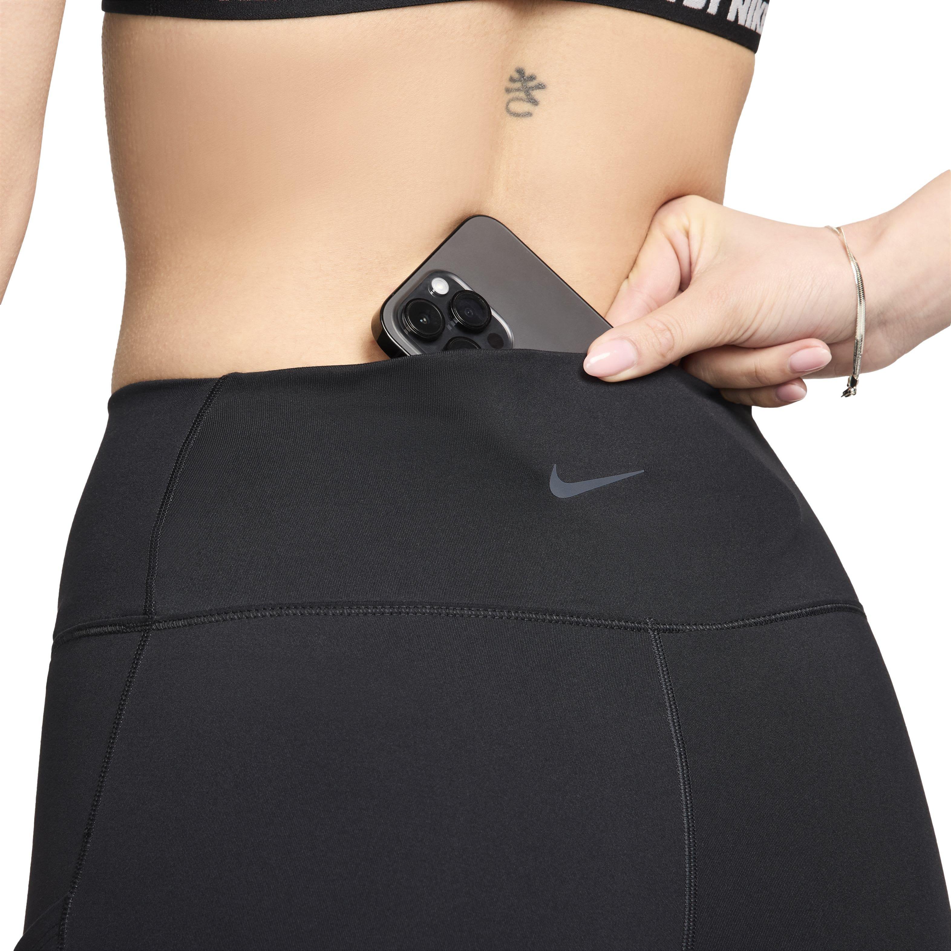 Nike Women's One High-Waisted 8" Biker Shorts with Pockets - BLACK Thumbnail View 6