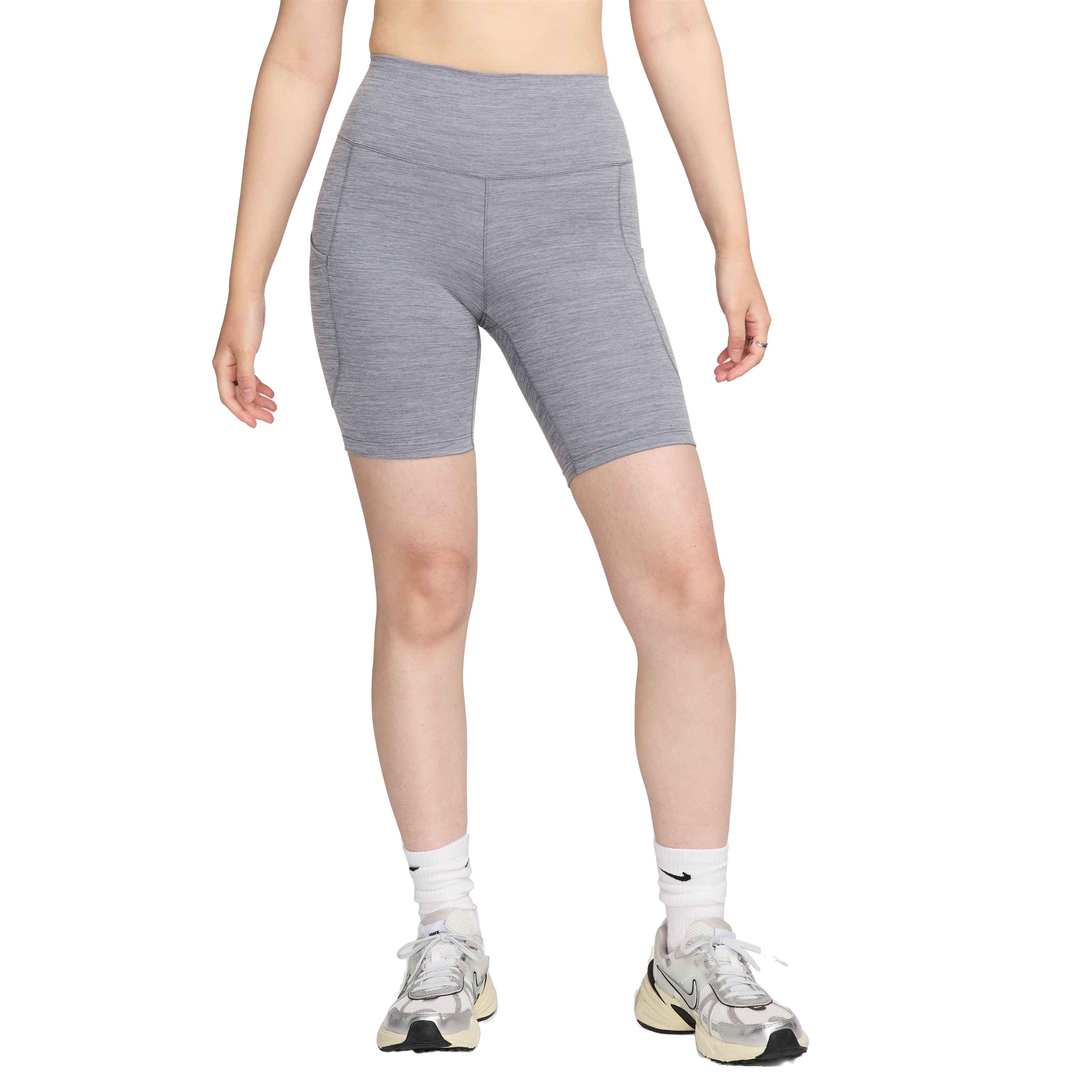 Nike Women's One High-Waisted 8" Biker Shorts with Pockets - GREY Thumbnail View 1