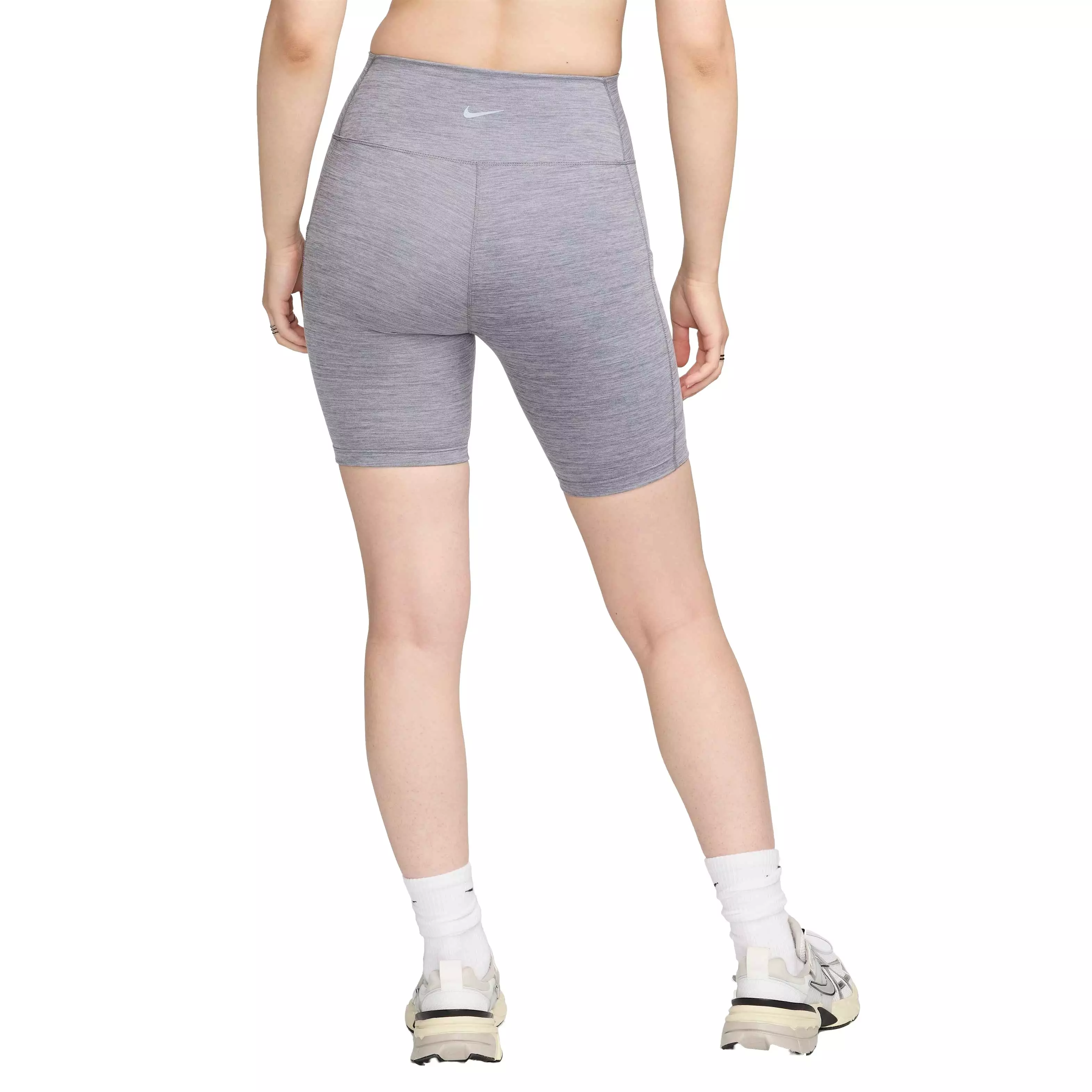 Nike Women's One High-Waisted 8" Biker Shorts with Pockets - GREY