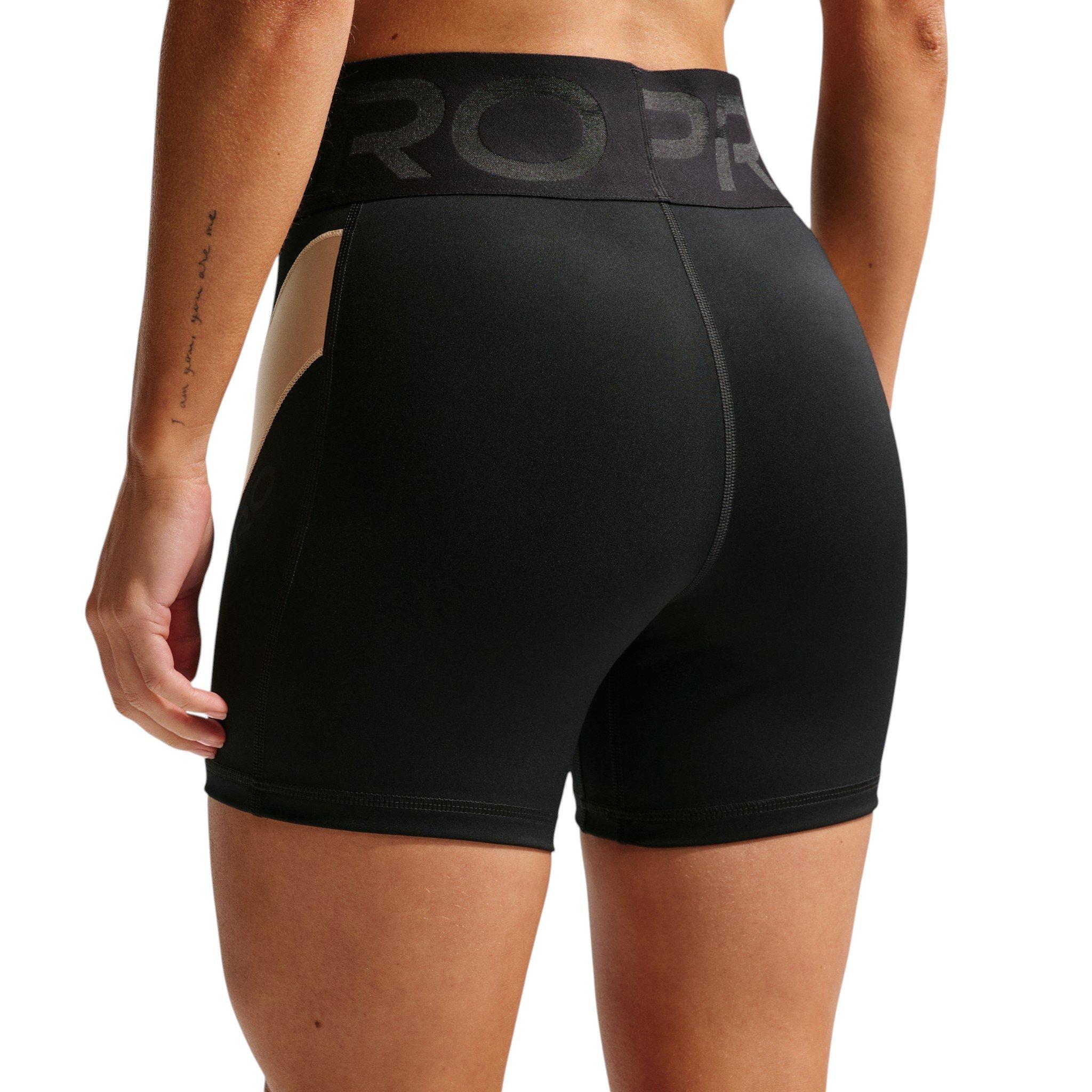 Nike Women's Pro Sculpt "Keely Hodgkinson" Dri-FIT High-Waisted 5" Biker Shorts - Black/Off-White - BLACK/OFF-WHITE