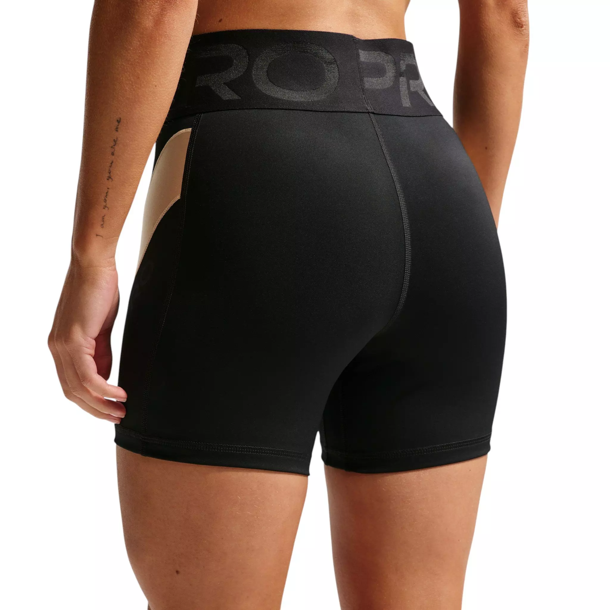 Nike Women's Pro Sculpt "Keely Hodgkinson" Dri-FIT High-Waisted 5" Biker Shorts - Black/Off-White - BLACK/OFF-WHITE