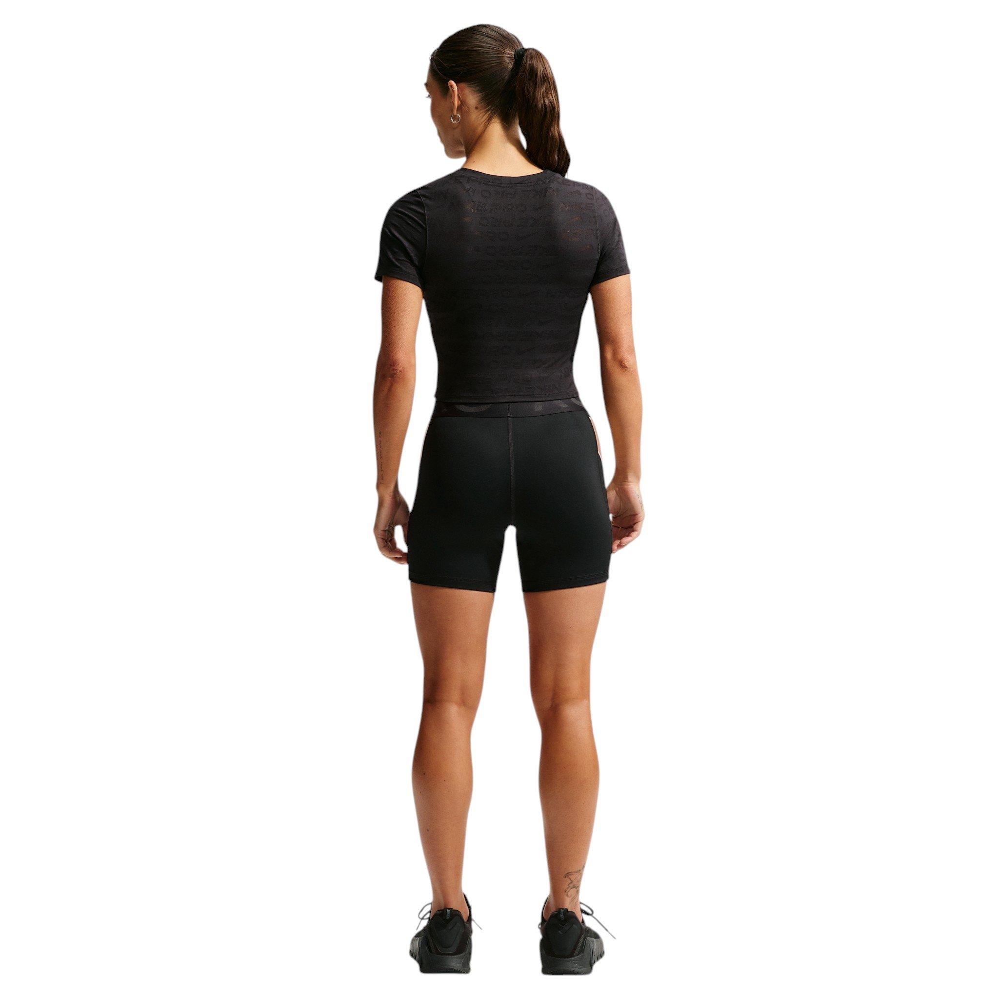 Nike Women's Pro Sculpt "Keely Hodgkinson" Dri-FIT High-Waisted 5" Biker Shorts - Black/Off-White - BLACK/OFF-WHITE