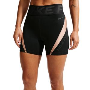 Nike Women's Pro Sculpt "Keely Hodgkinson" Dri-FIT High-Waisted 5" Biker Shorts - Black/Off-White - BLACK/OFF-WHITE