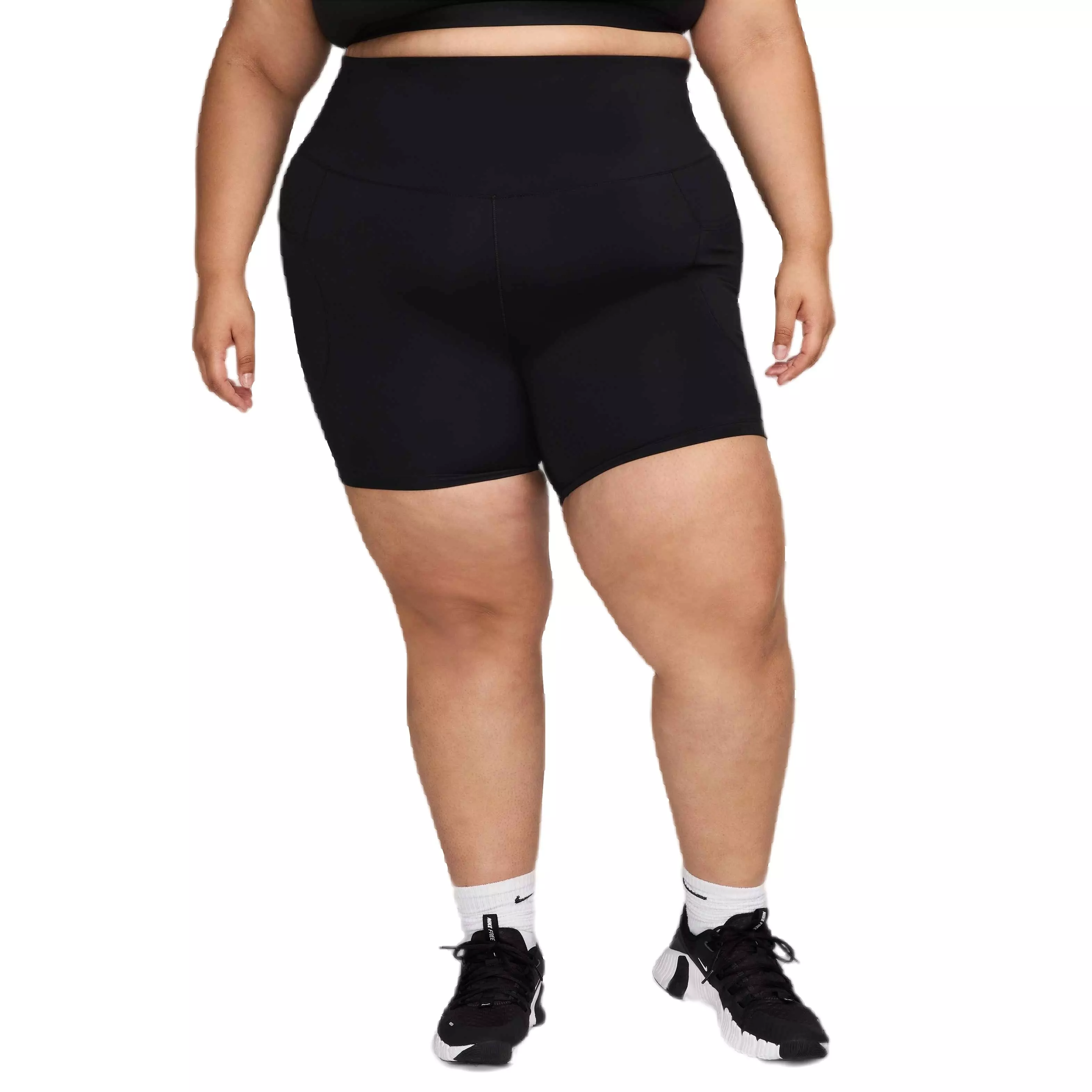 Nike Women's One 8" High-Waisted Biker Shorts with Pockets - BLACK