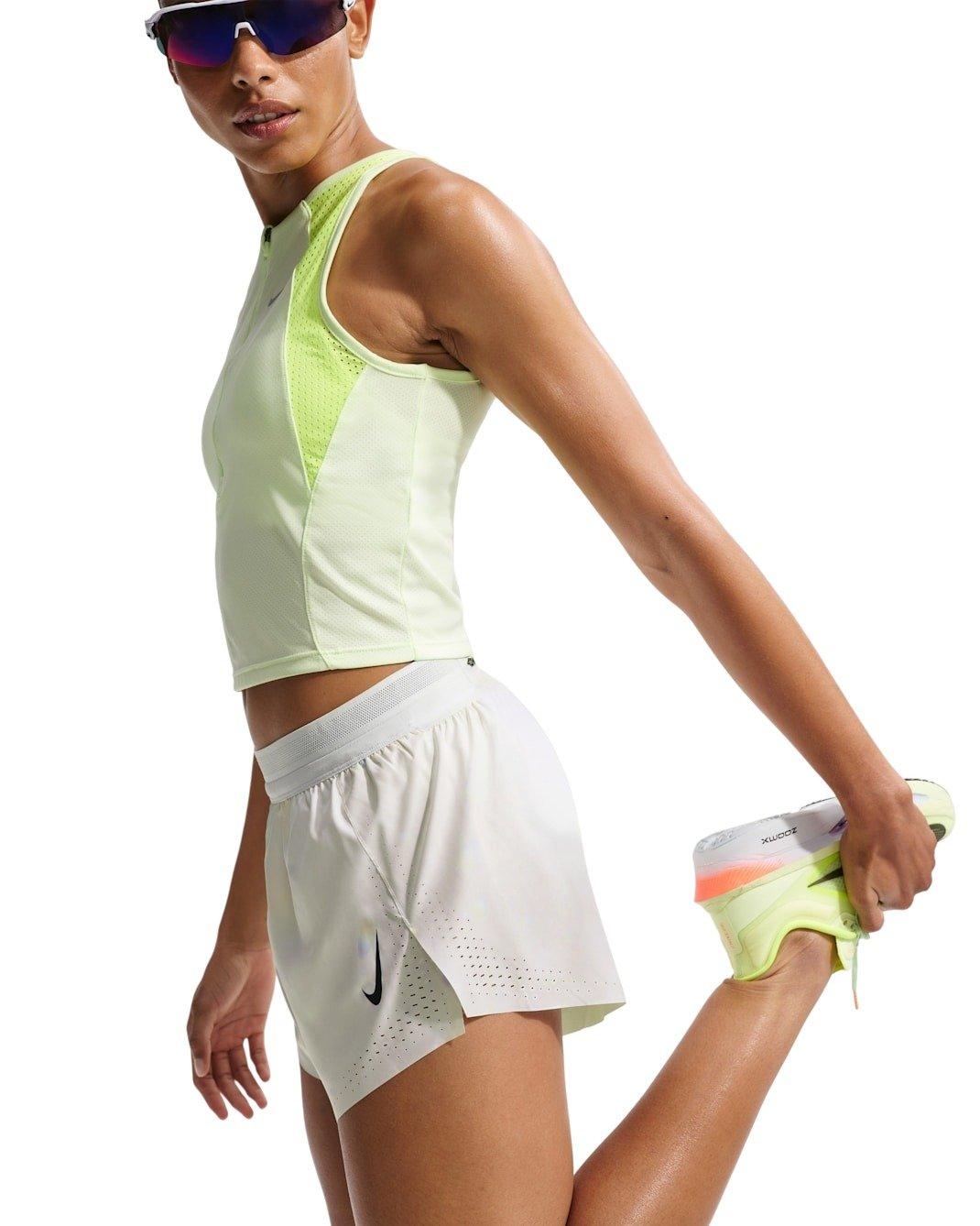 Nike Women's AeroSwift Dri-FIT Mid-Rise Brief-Lined 3" Running Shorts - Off-White - OFF-WHITE Thumbnail View 3