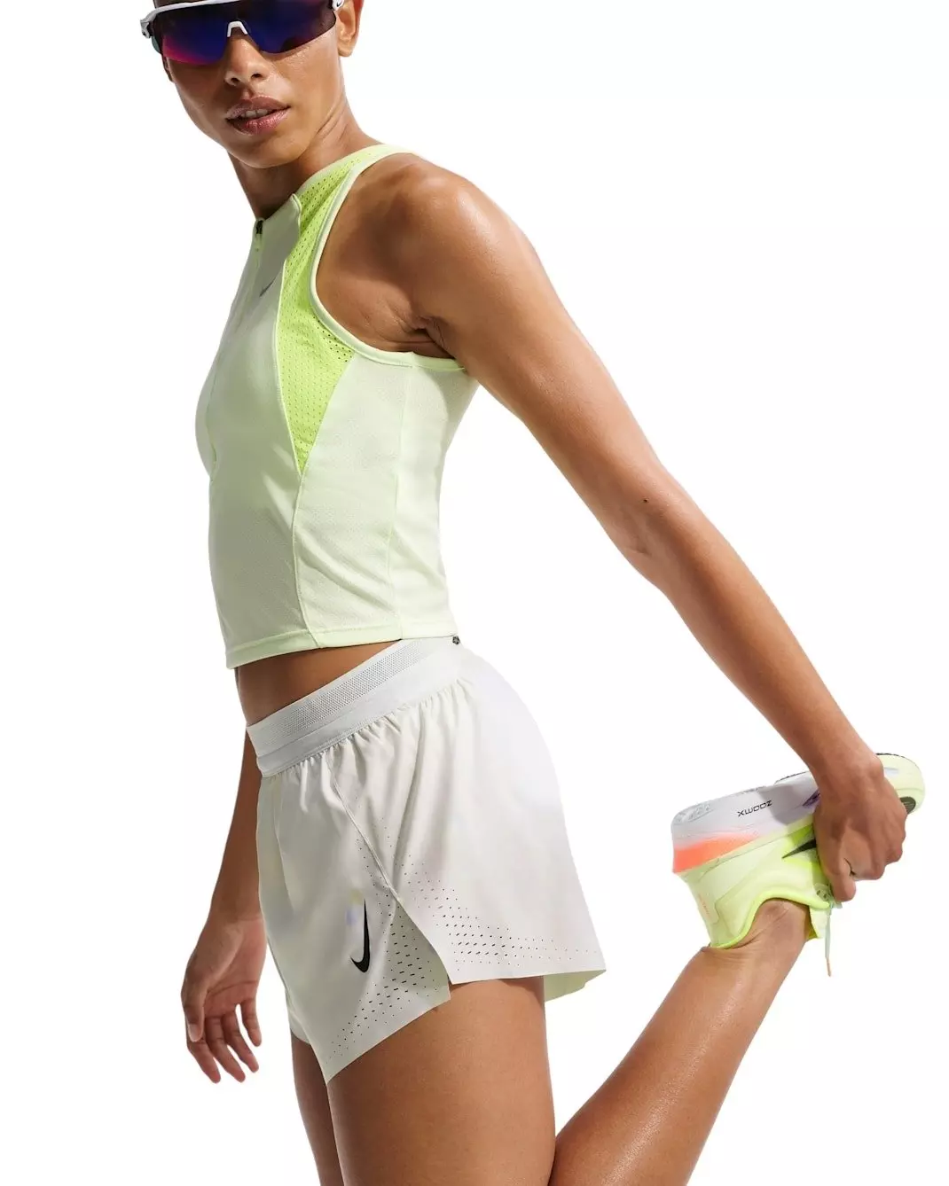 Nike Women's AeroSwift Dri-FIT Mid-Rise Brief-Lined 3" Running Shorts - Off-White - OFF-WHITE