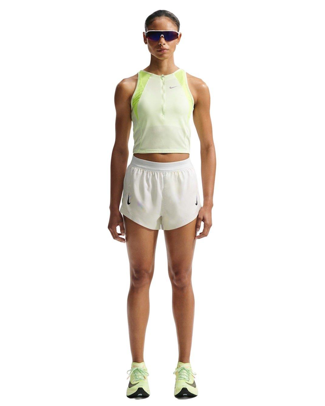 Nike Women's AeroSwift Dri-FIT Mid-Rise Brief-Lined 3" Running Shorts -Off-White - OFF-WHITE Thumbnail View 4