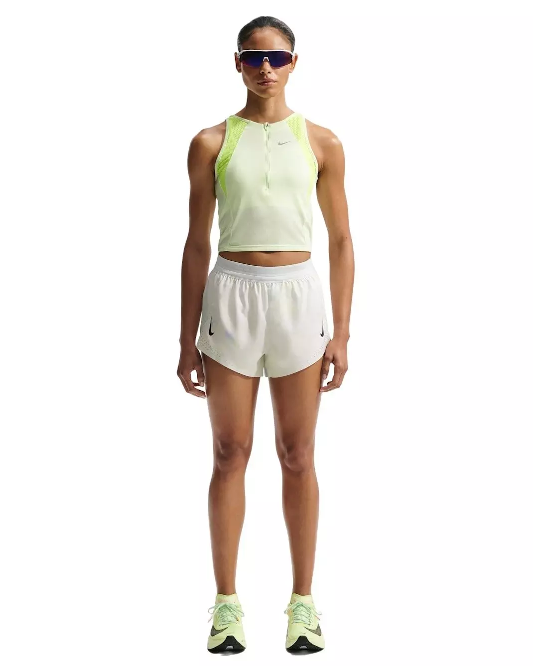 Nike Women's AeroSwift Dri-FIT Mid-Rise Brief-Lined 3" Running Shorts -Off-White - OFF-WHITE