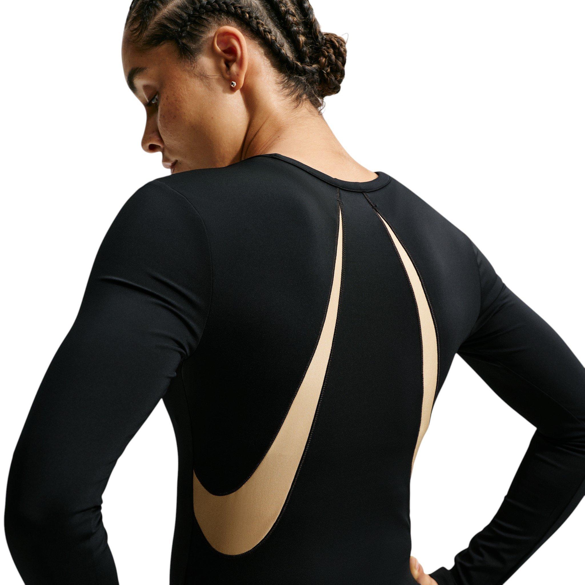 Nike Women's Pro Sculpt "Keely Hodgkinson" Dri-FIT Long Sleeve Top - Black/Off-White - BLACK/OFF-WHITE