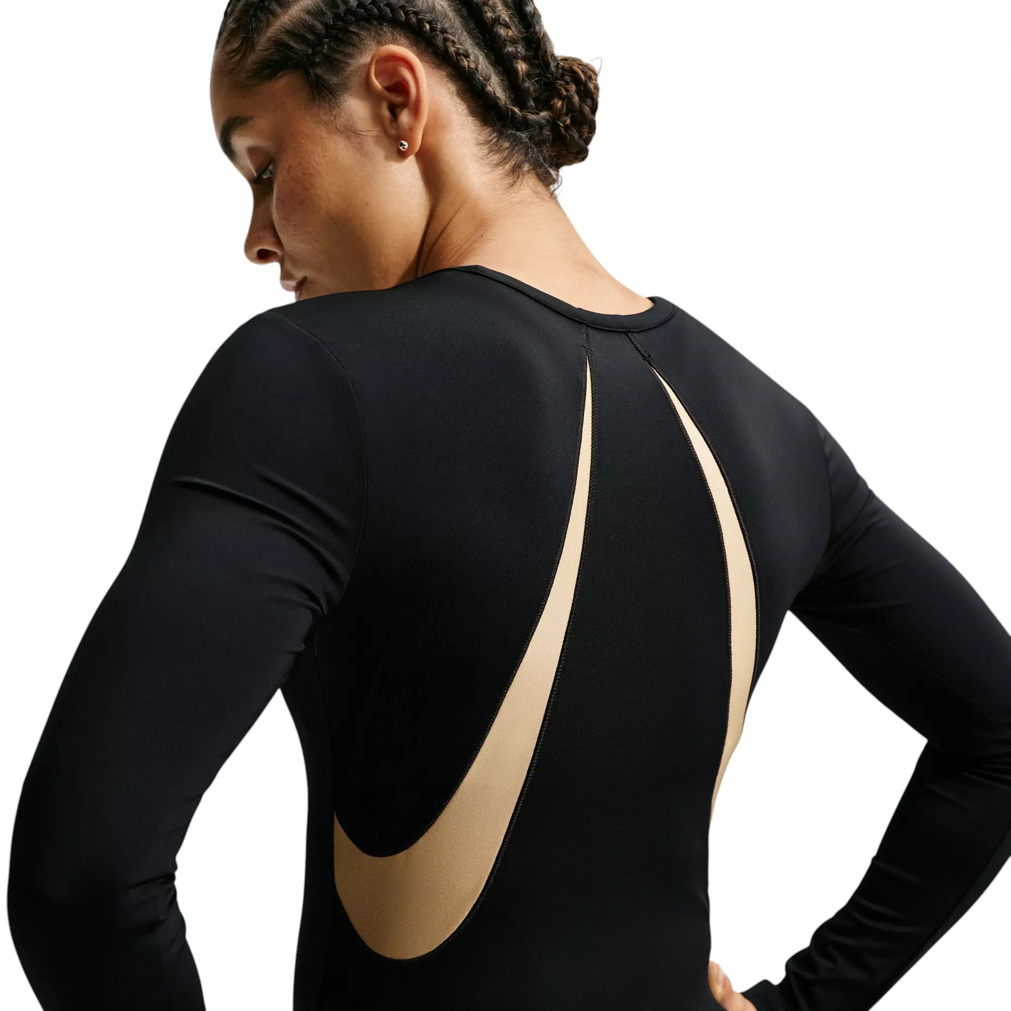 Nike Women's Pro Sculpt "Keely Hodgkinson" Dri-FIT Long Sleeve Top - Black/Off-White - BLACK/OFF-WHITE