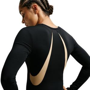 Nike Women's Pro Sculpt "Keely Hodgkinson" Dri-FIT Long Sleeve Top - Black/Off-White - BLACK/OFF-WHITE
